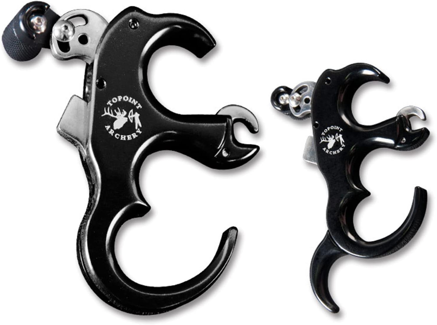 4 Finger Archery Compound Bow Release Aids Aluminum Alloy Thumb Trigger Grip 360