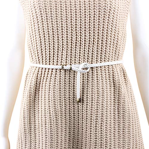 Ayliss Braided Belt Women PU Leather Skinny Woven Belt for Jeans Pants Thin Dress Waist Belt with Pin Buckle2