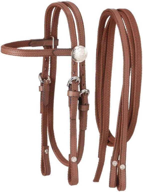 Tough 1 King Series Nylon Pony BB Bridle Leather Brown