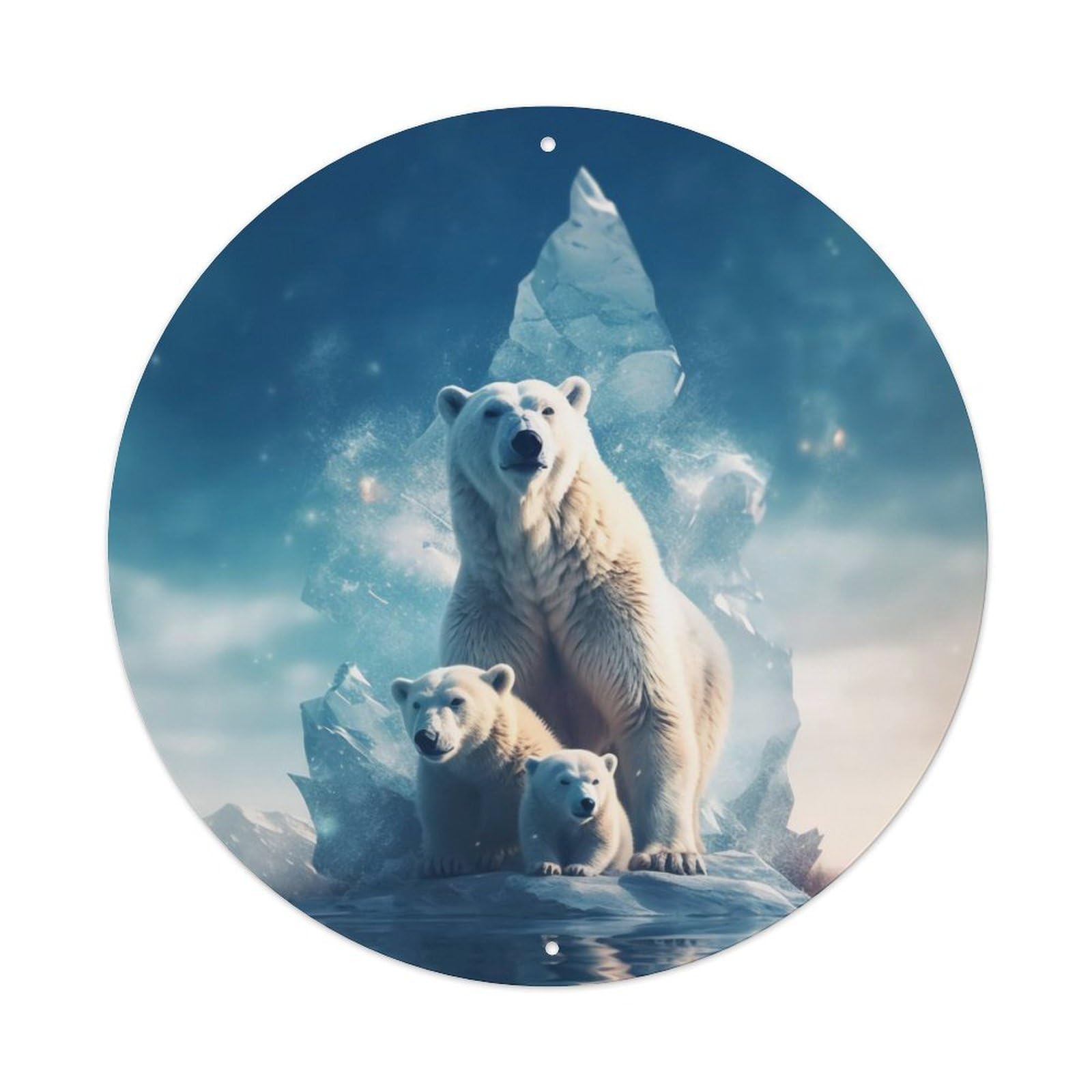 Animal Polar Bear Arctic Wildlife Glacier Vintage Metal Tin Sign Plaque Wall Decor for Cafe, Club Bar, Office, Garden Metal Poster 8x8Inch