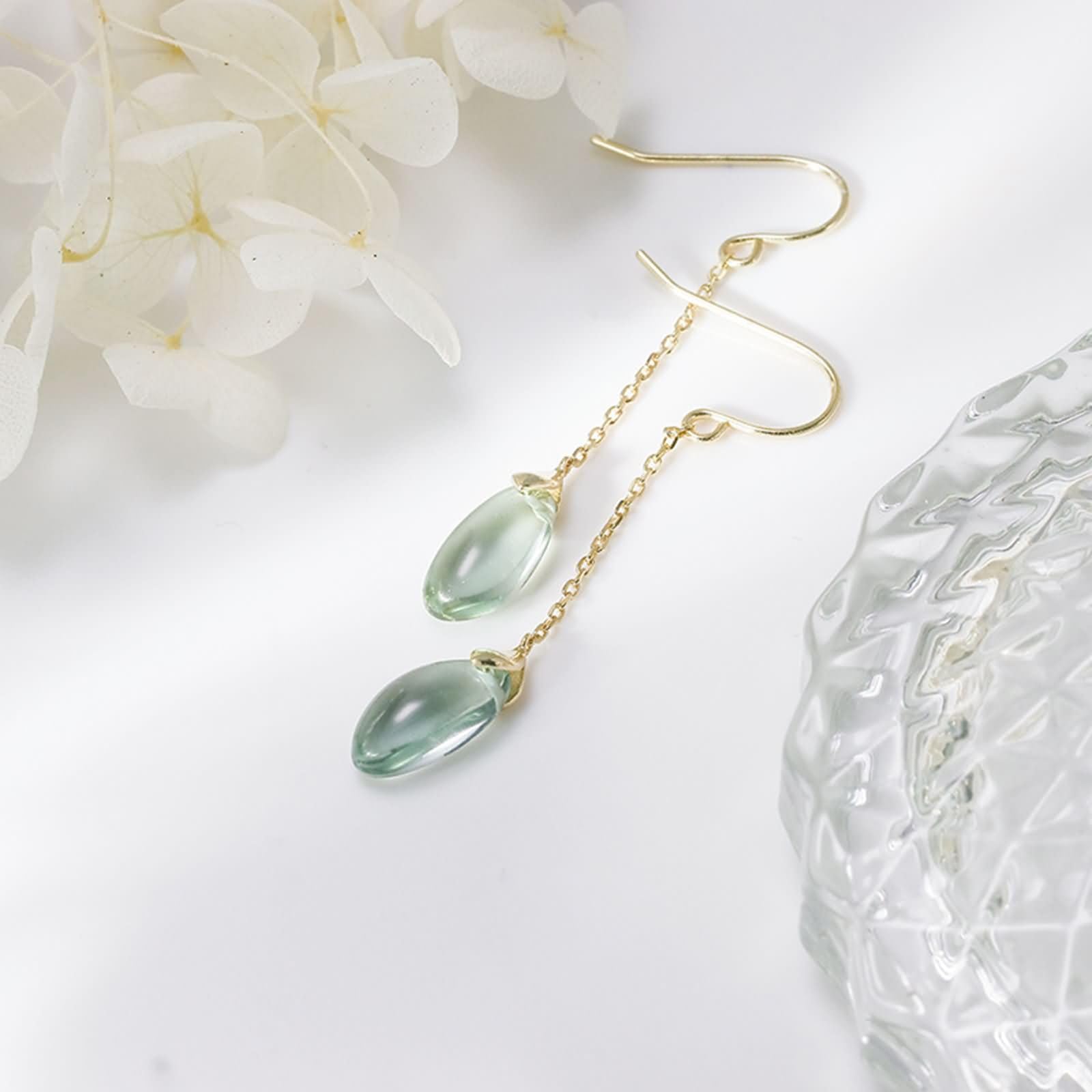 Pendientes de cuarzo de oro amarillo de 9 K/14 K/18 K