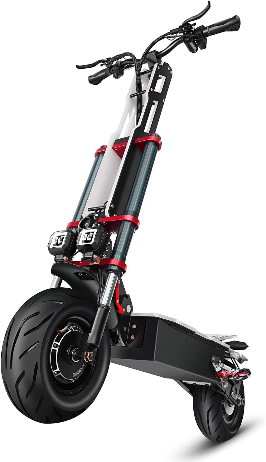 Scooter elettrico per adulti, motori super doppi, batteria 60 V 38 Ah, durata della batteria fino a 100 chilometri, pneumatici da 12 pollici, doppia sospensione, capacità di carico 250 kg
