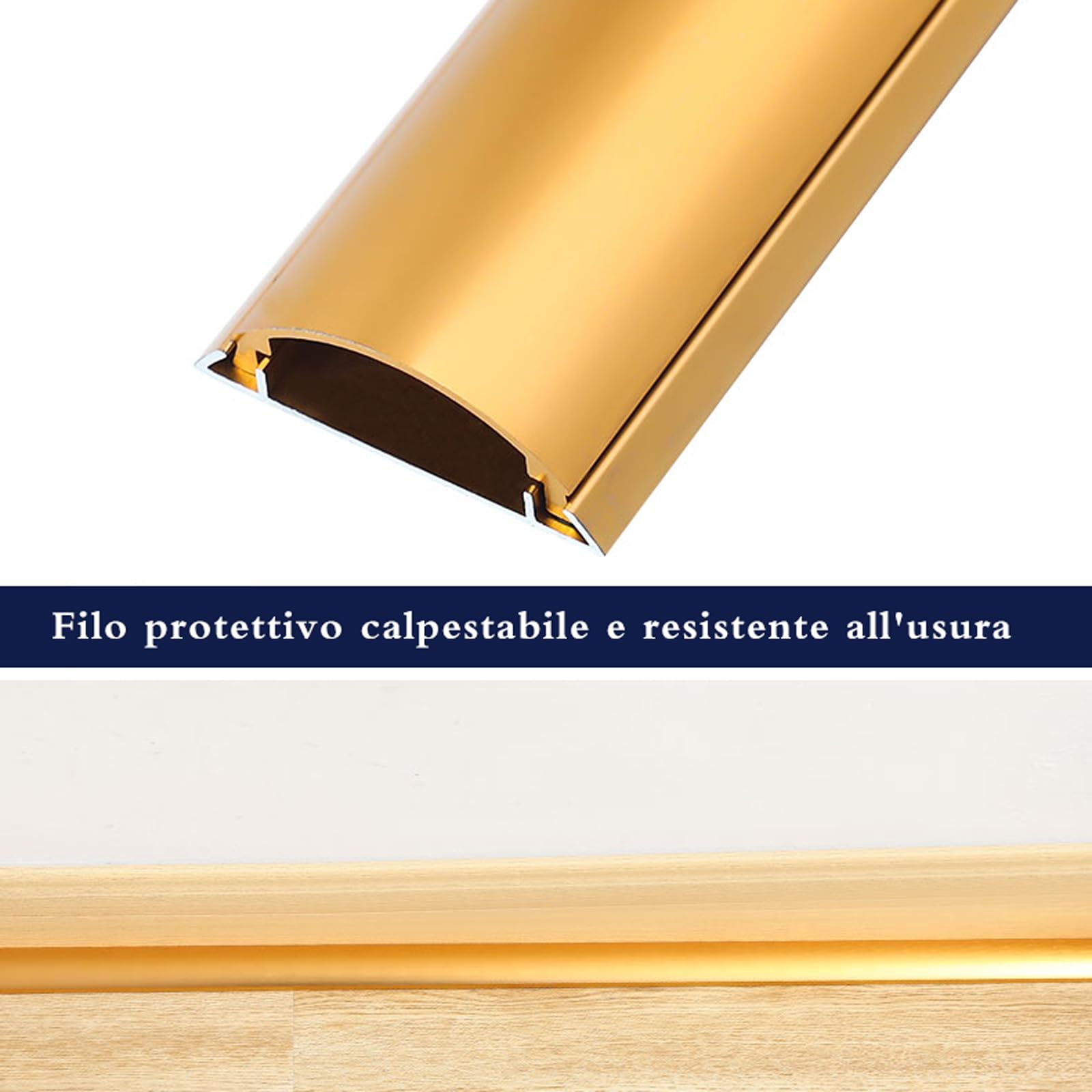 Canalina passacavi, Copertura Cavi semicircolare, Copertura Cavi per Parete, Canalina di Gestione Cavi, Protezione Cavi di Terra, Verniciabile, Facile da installare, Robusto, per scrivanie d