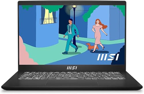 MSI Modern 14 14" Ultra Thin & Light Business Laptop: Intel Core i3-1215U Iris Xe 8GB 512GB NVMe, 180-Degree Lay-Flat, USB Type-C w/PD Charging, MicroSD Card Reader, Win 11 Home: Black C12M-033