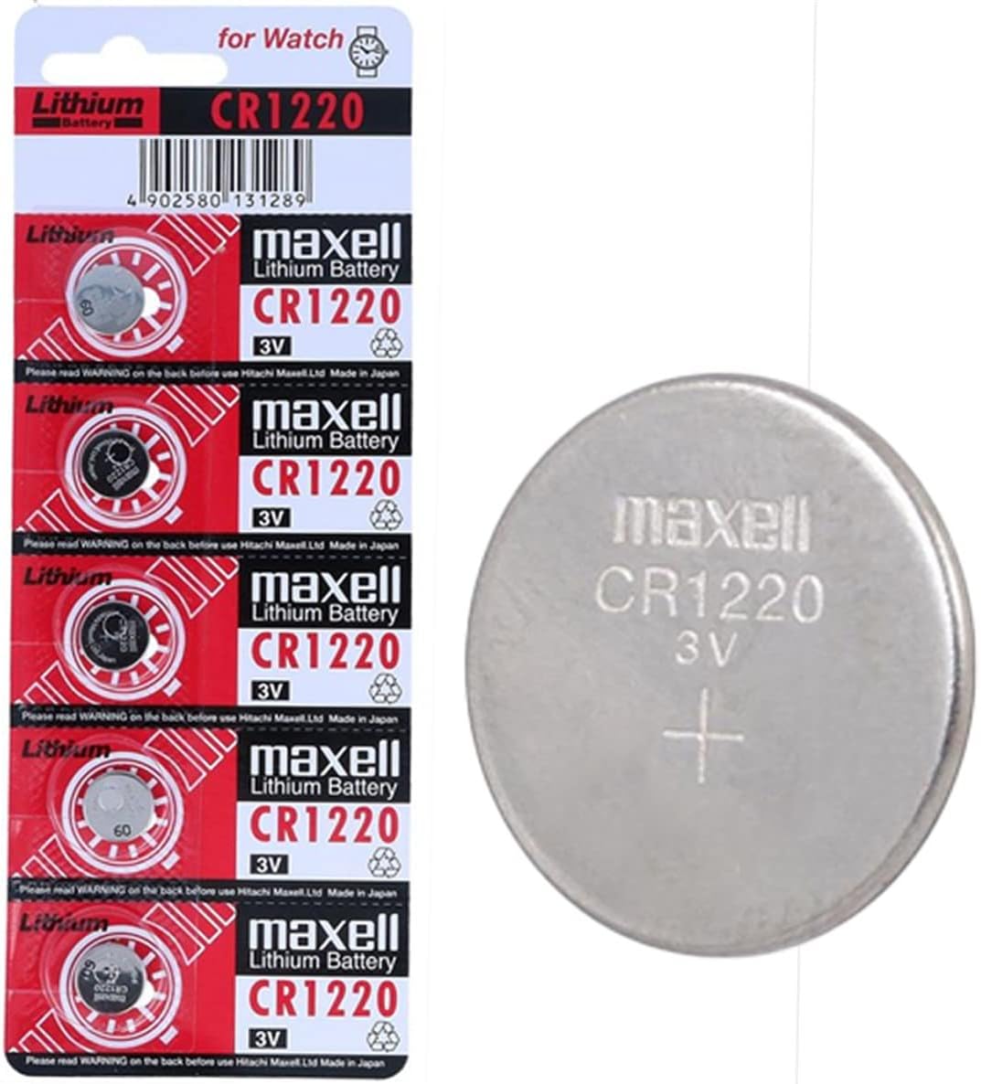 Maxell CR1220 3V Lithium Coin Cell Watch Batteries Health