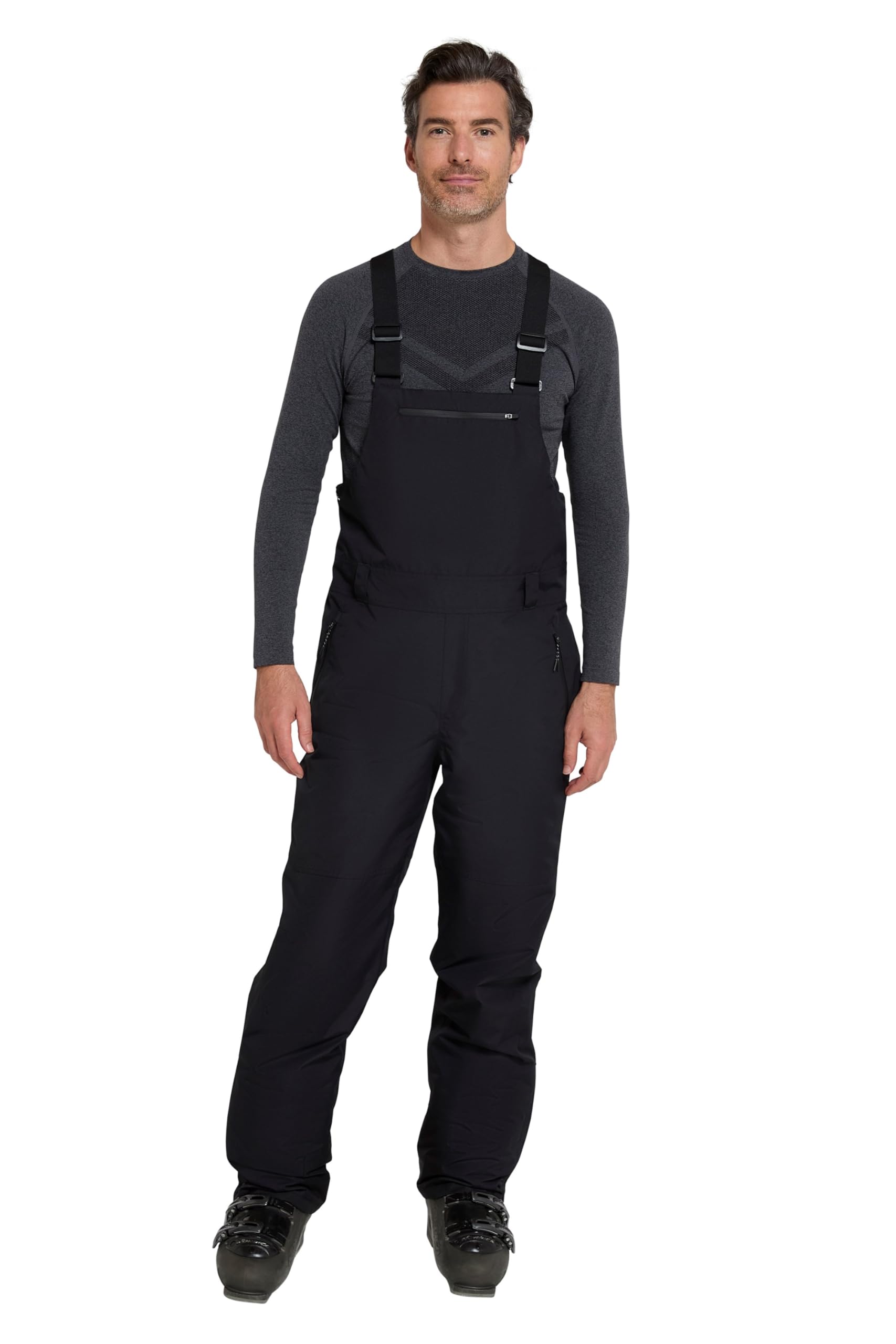 Mountain Warehouse Eris Mens Bib Waterproof Ski Pants - Thermal Tested -20 °C Trousers with Breathable Snow Gaiters & Scuff Guards - Winter Skiing, Sports & Walking Black XS