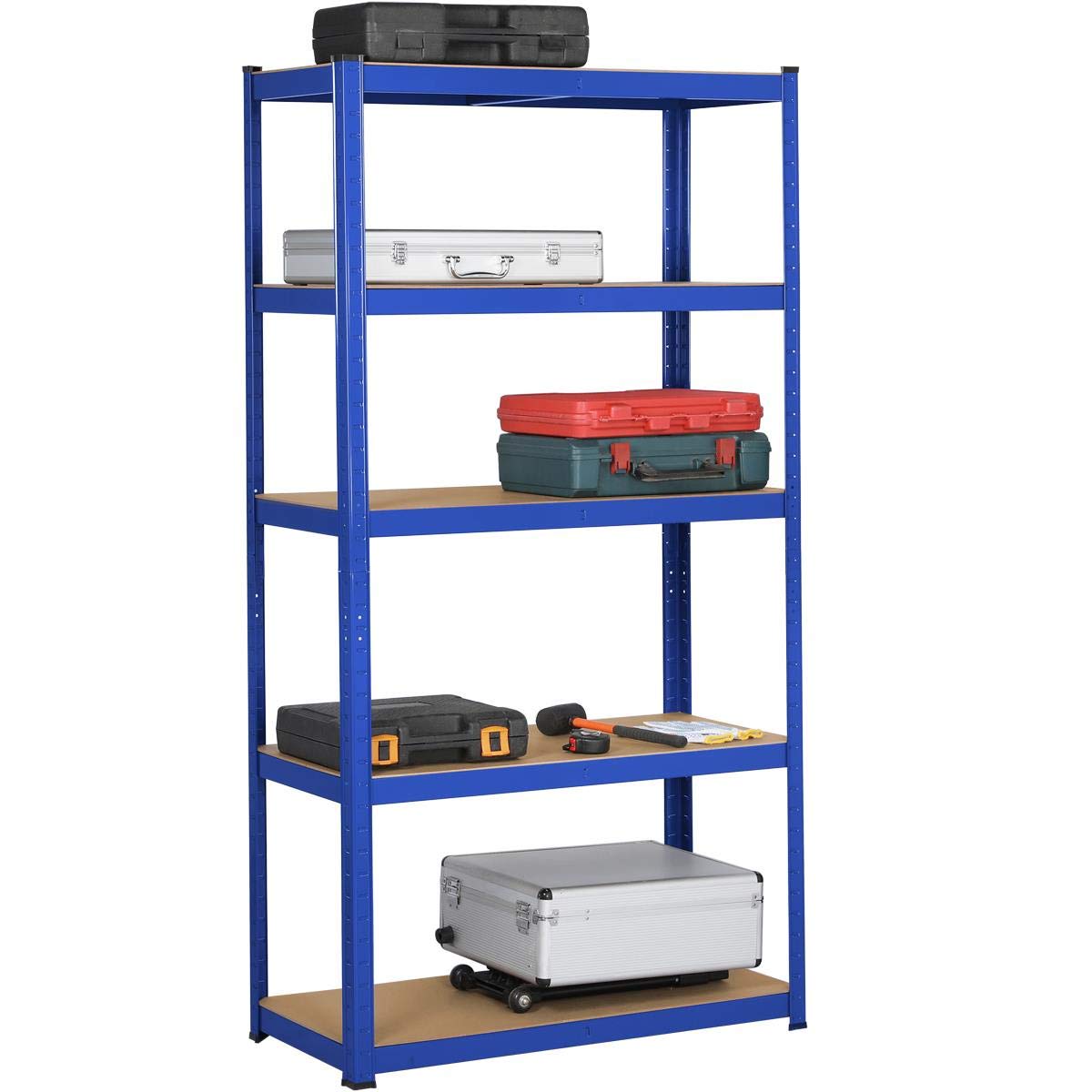 Yaheetech Garage Shelving Units - 5 Tier Heavy Duty Rack for Storage Metal Utility Shelves,180cm x 90cm x 40cm,175KG Per Shelf,Blue