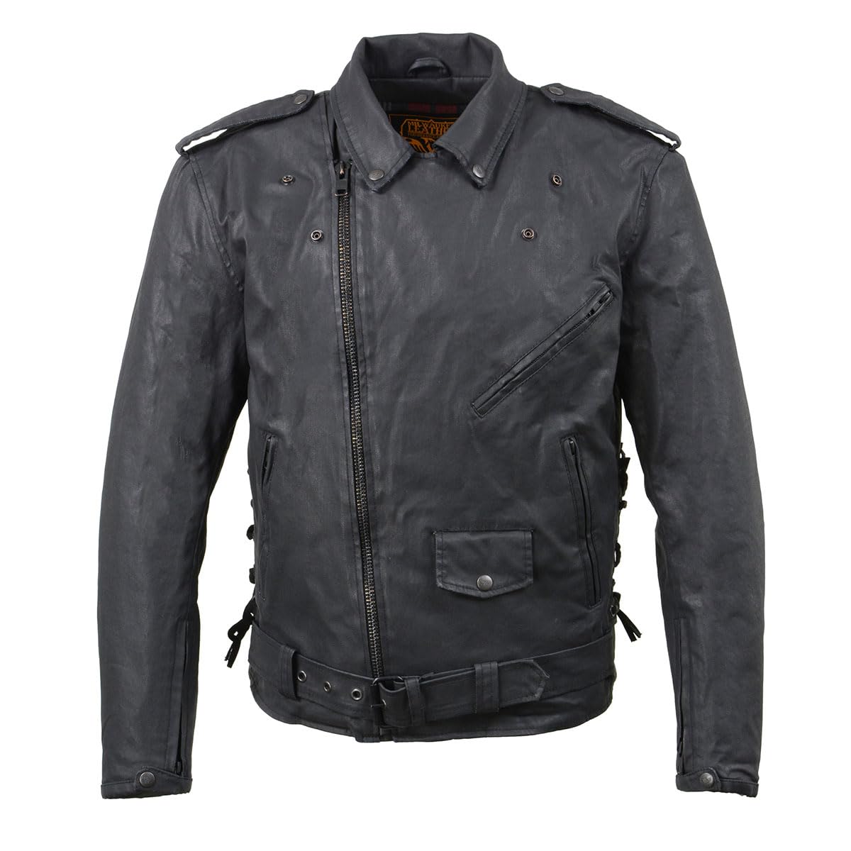 Milwaukee Leather Męska kurtka dżinsowa MDM1020 Armored Black Woskowany dżins, XXL, Czarny, XXL