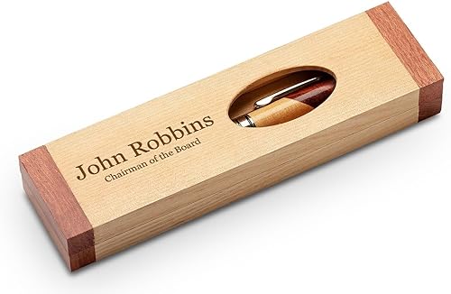 Miniatura 2 de Executive Gift Shoppe | Juego de bolígrafos de madera personalizados con caja de acabado de arce y palisandro