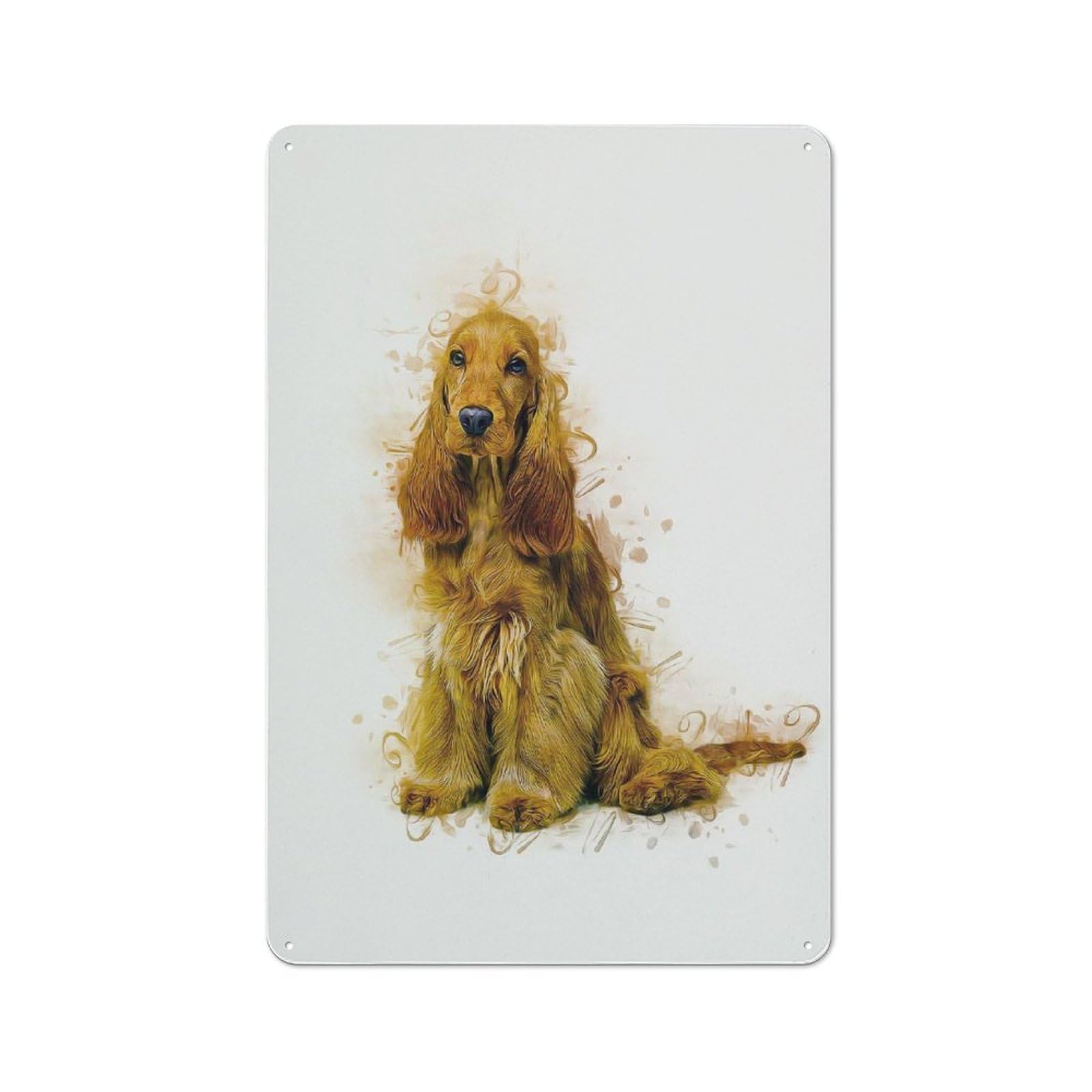 Junmoney English Cocker Spaniel Vintage Tin Wall Plaque 30X20cm For Studio Or Craft Room, For Garage, Workshop And Man Cave Decoration