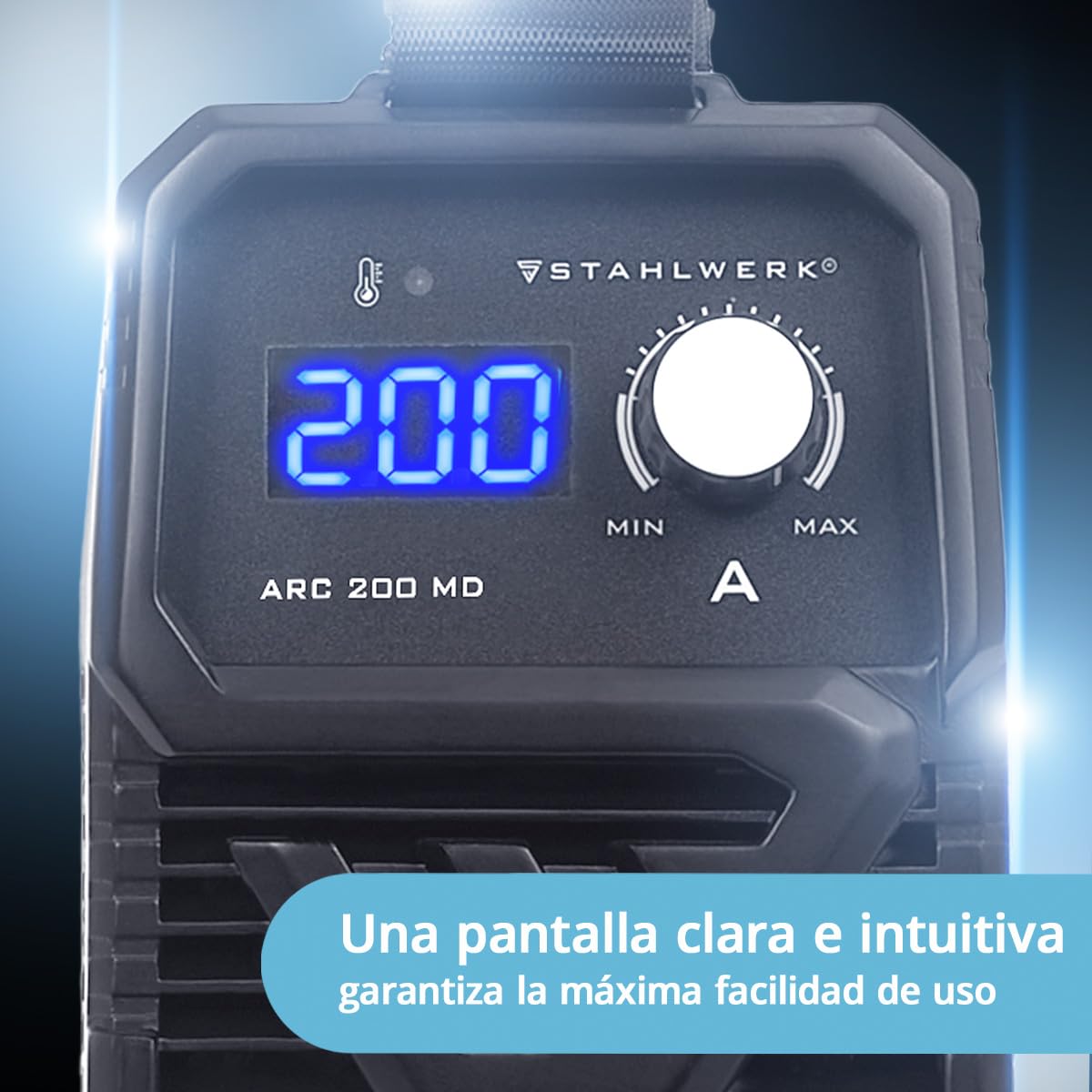 STAHLWERK Soldadora de electrodos 160 MD – Equipo completo con carro – Máquina de soldar MMA/Electrodo, 160 A, uso flexible sin gas, compacta y ligera, ampliable a DC TIG, refrigeración inteligente