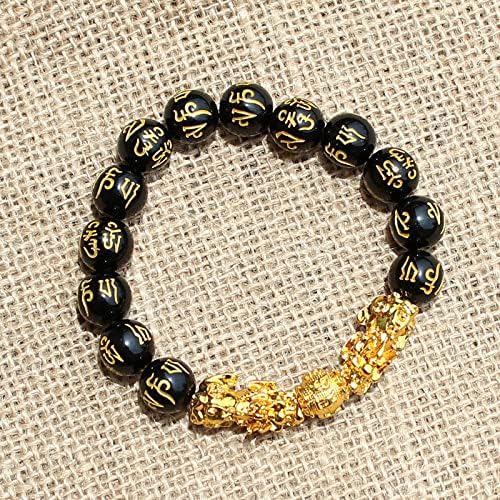 Fengshui Pixiu Wealth Bracelet Feng Shui Black Obsidian Mantra Bracelet Good Luck Money Amulet Bracelet Buddha Bracelet for Women Men - Image 5
