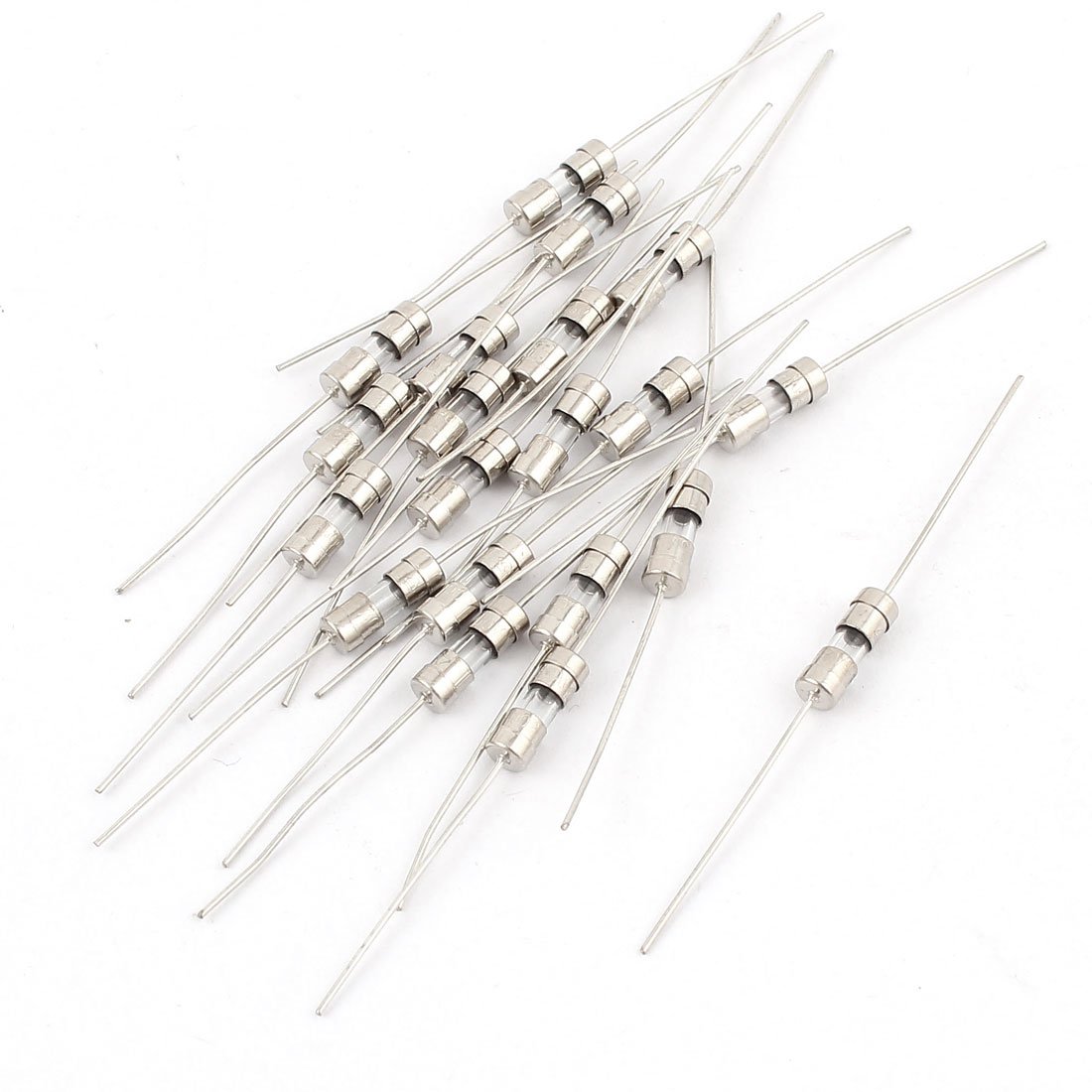 sourcingmap 20pcs AC 250V 500mA 4x11mm Fast-blow Acting Axial Lead Glass Fuse Tube