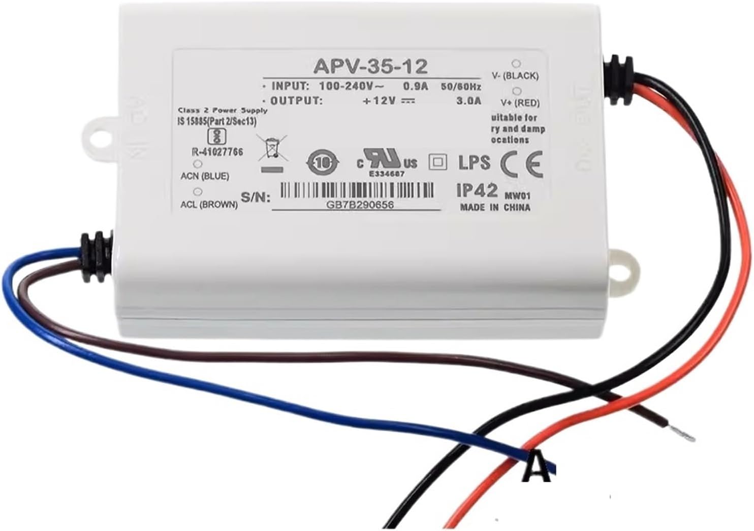 1pcs APV-35 Series 5V/12V/15V/24V Constant Voltage Design 35W Single Output LED Switching Power Supply(APV-35-12V)
