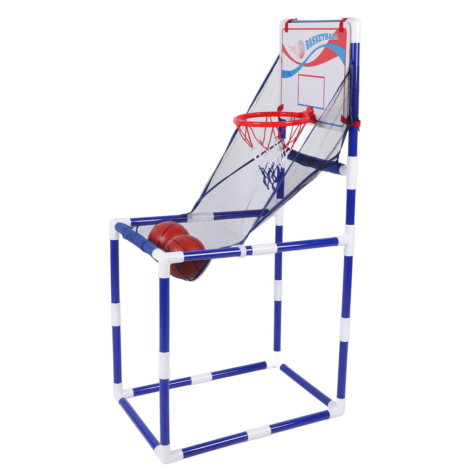 Juego de Aro de Baloncesto para Niños, Juego de Deportes de Interior y Exterior de Ajustable, Montaje de Bricolaje Seguro para Niños con Tamaño de 17,3x23,6x55,1 PU