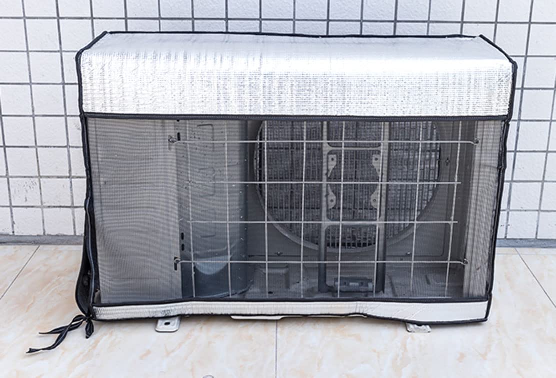 Couverture extérieure de climatiseur Fait de Film d'aluminium Anti-poussière Housse Climatiseur Exterieur Couverture extérieure de climatiseur Anti-poussière (Ouvert,100*42*79cm)