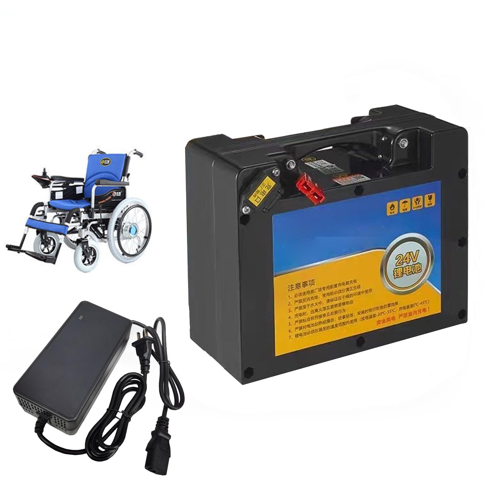 Batería Litio 24V 12Ah 15Ah 18Ah batería para Silla de Ruedas eléctrica de 24 V, batería Recargable de 24 voltios para Motor de 50 a 450 W, Kit Modificado con Cargador