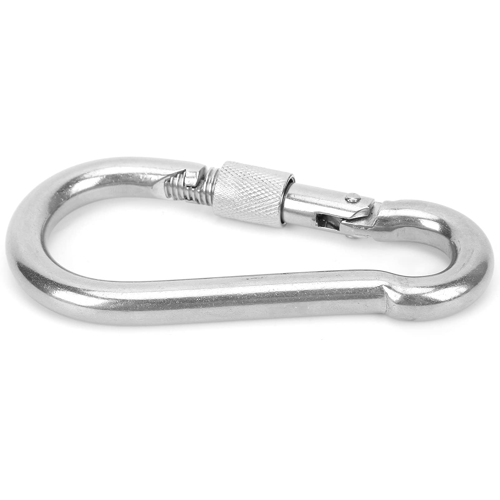 Robuster Karabinerhaken aus Edelstahl mit Mutternverschluss-Schnalle für Outdoor-Aktivitäten auf Reisen, 5 Stück, 120 Mm