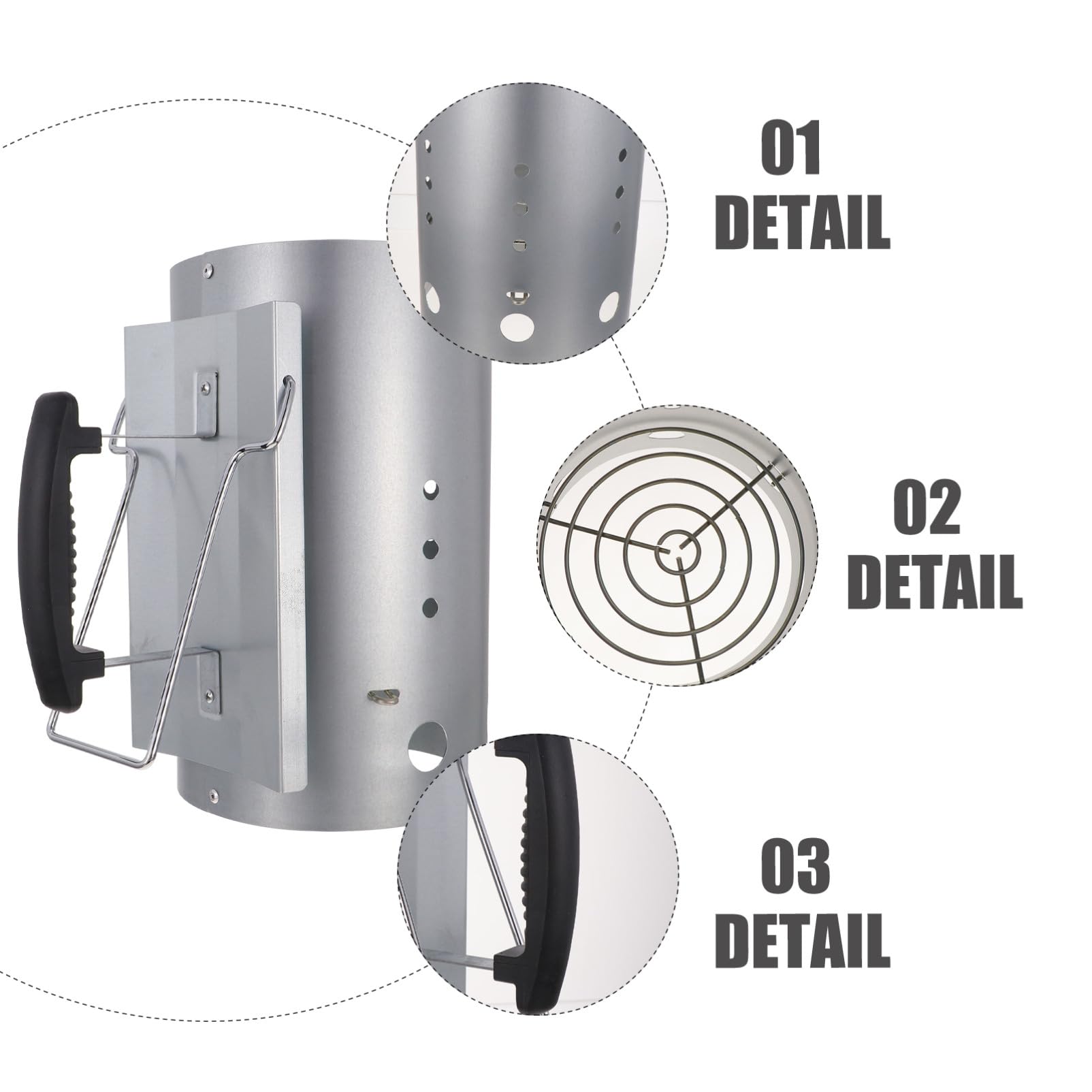 SUPVOX Accenditore Rapido per Carbone Barbecue Zincato Manico in Nylon per Cucina All'aperto Feste e Campeggio Barbecue Giardino Griglia Accendifuoco Professionale Antipolvere