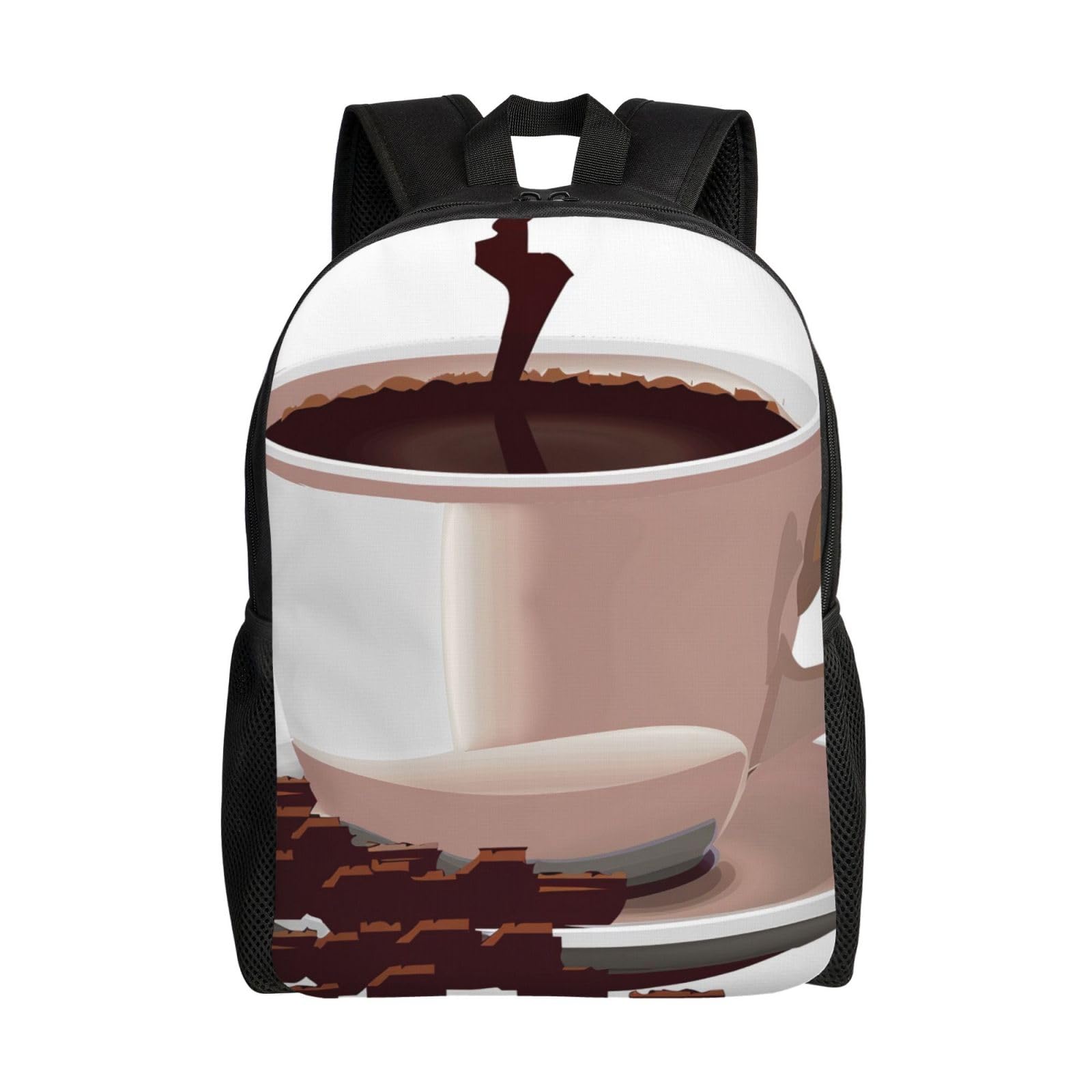 Sac à dos ordinateur portable 15 pouces anti-choc imprimé café - 8