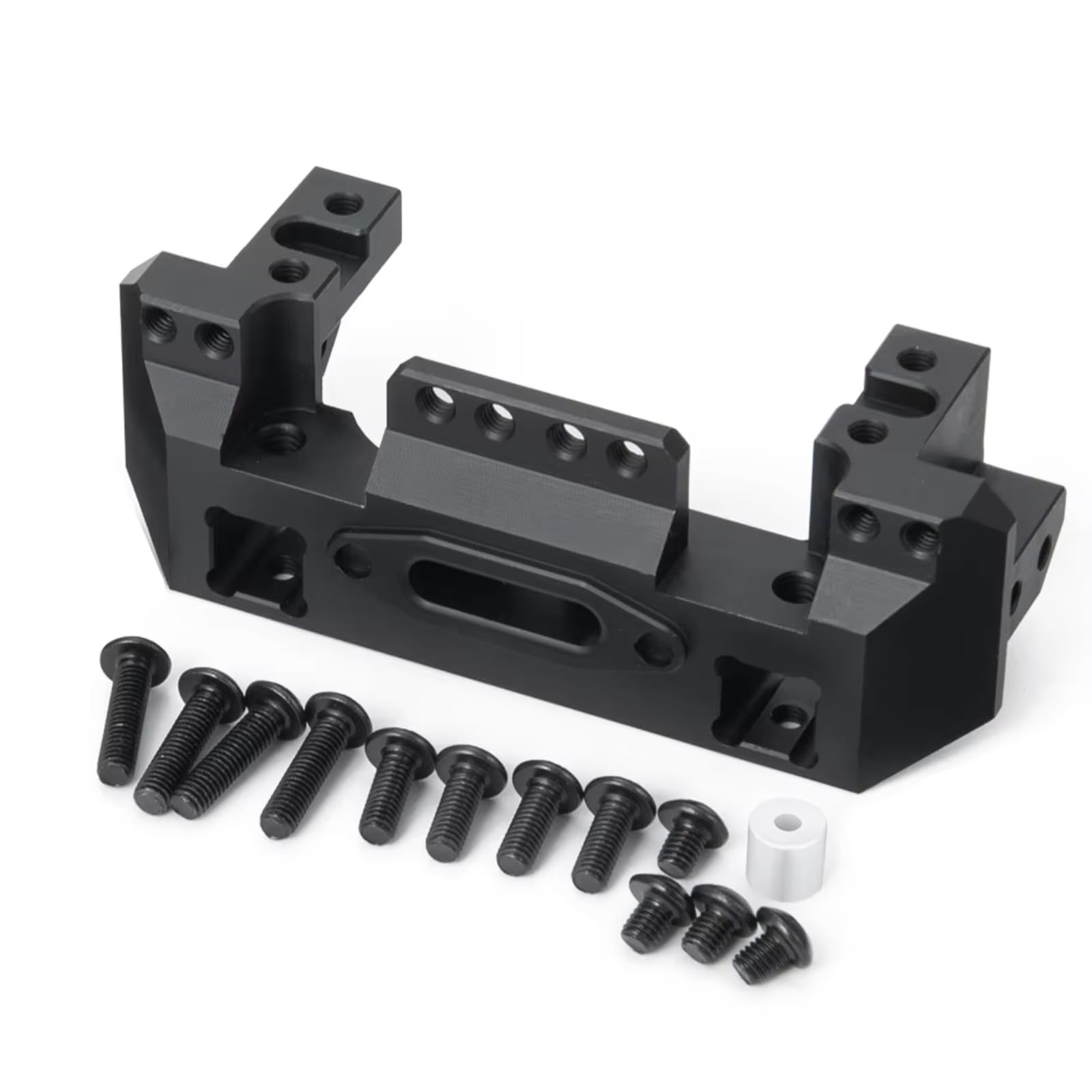 RC Car Accessories for TRX-4 1/10 Metal Front Bumper Servo Mount RC Crawler Car Upgrade Parts and Accessories(Black)