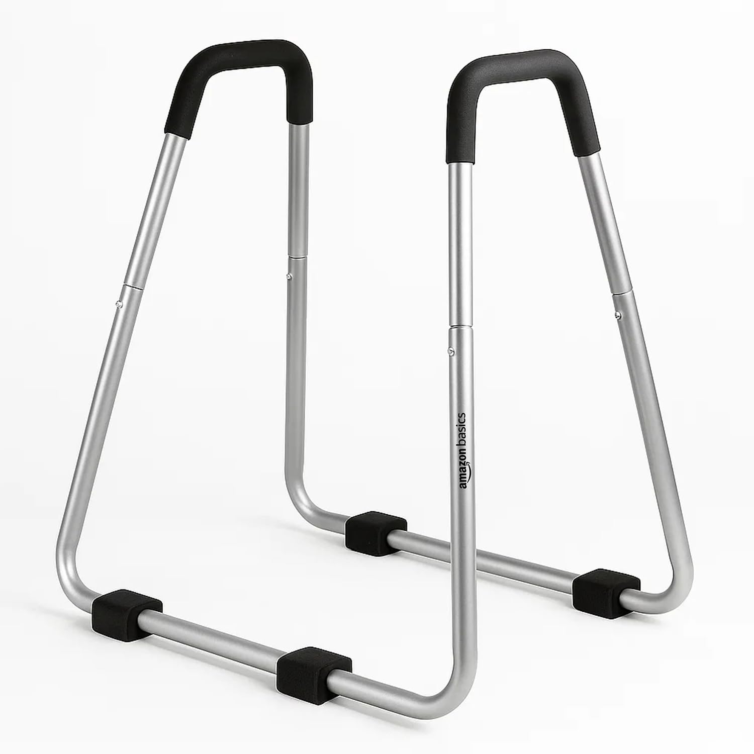 Amazon Basics Body Press Dip Bar | Non-Slip Grips | Stable Leveling | Maximum Weight up to 150 Kgs | Silver | 79 x 88 x 96.5 cm-image-8