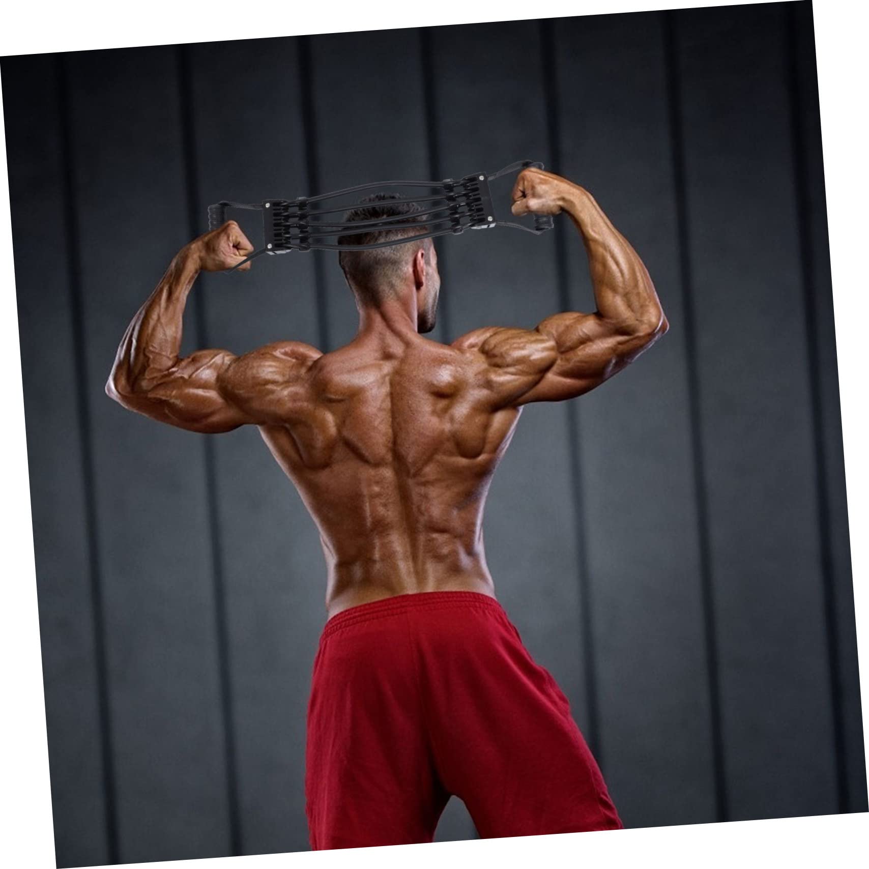 BESTonZON Widerstandsband Brusttrainer Kreativer Fitness Expander für Zuhause Schwarz für Krafttraining und Fitnessanwendungen