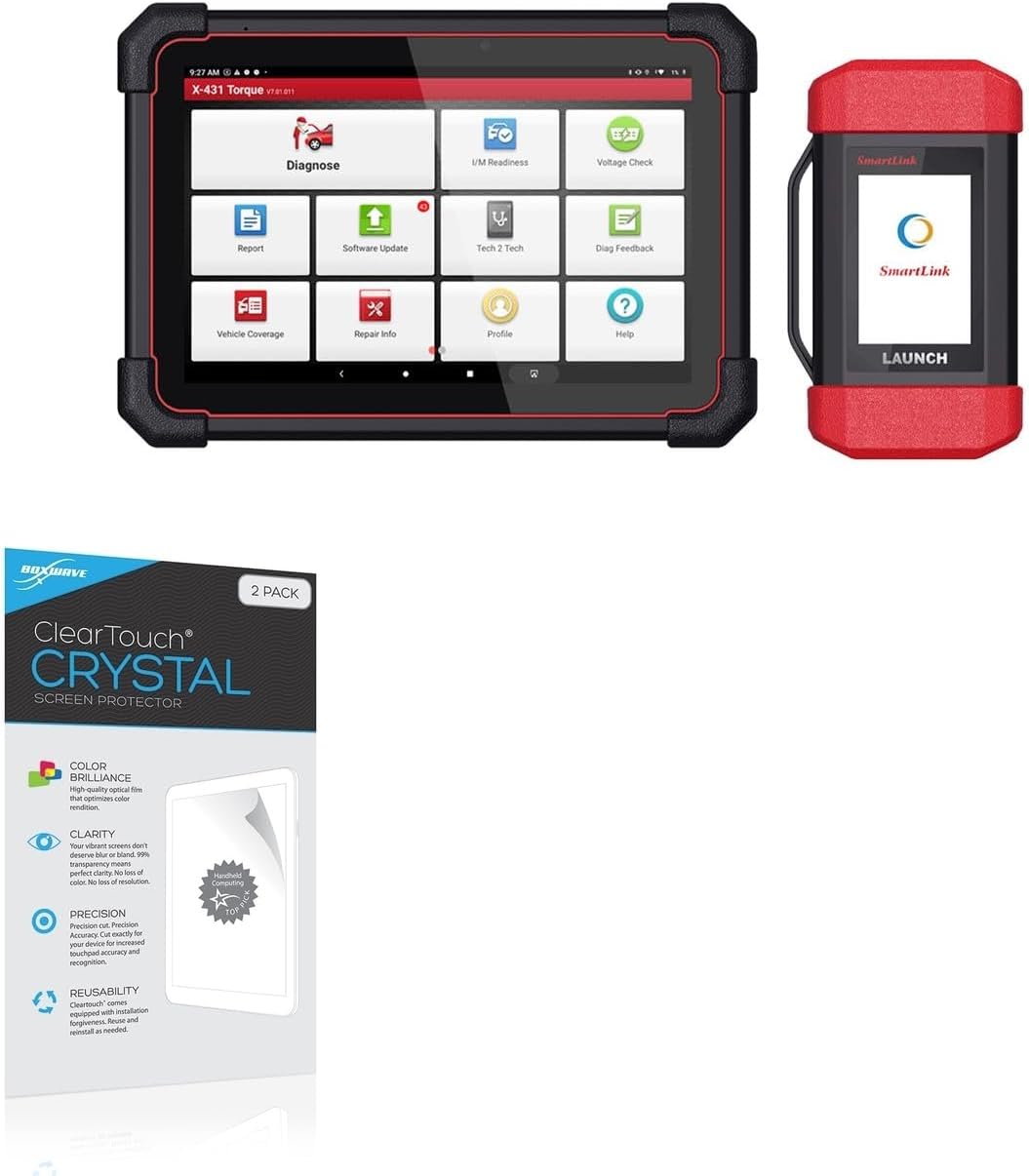 BoxWave Screen Protector Compatible with Launch X-431 Torque Link (10.1 in) - ClearTouch Crystal (2-Pack), HD Film Skin - Shields from Scratches