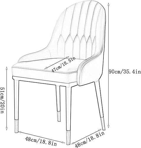 Miniatura 3 de Modern Kitchen Dining Chairs Modern Living Room Chairs PU Leather High Back Soft Seat Side Chair with Metal Legs Dining Chairs(A12) (A2)
