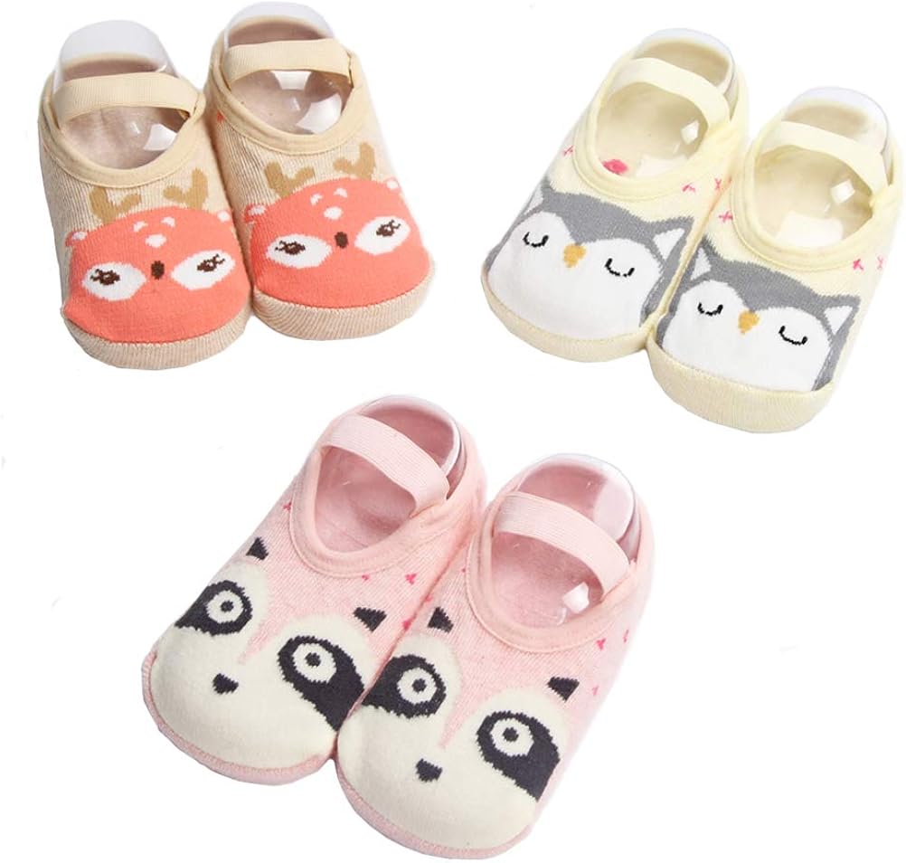 Miniatura 4 de Yenzat Calcetines antideslizantes para bebé con agarre antideslizante para niñas y bebés pantuflas con correa