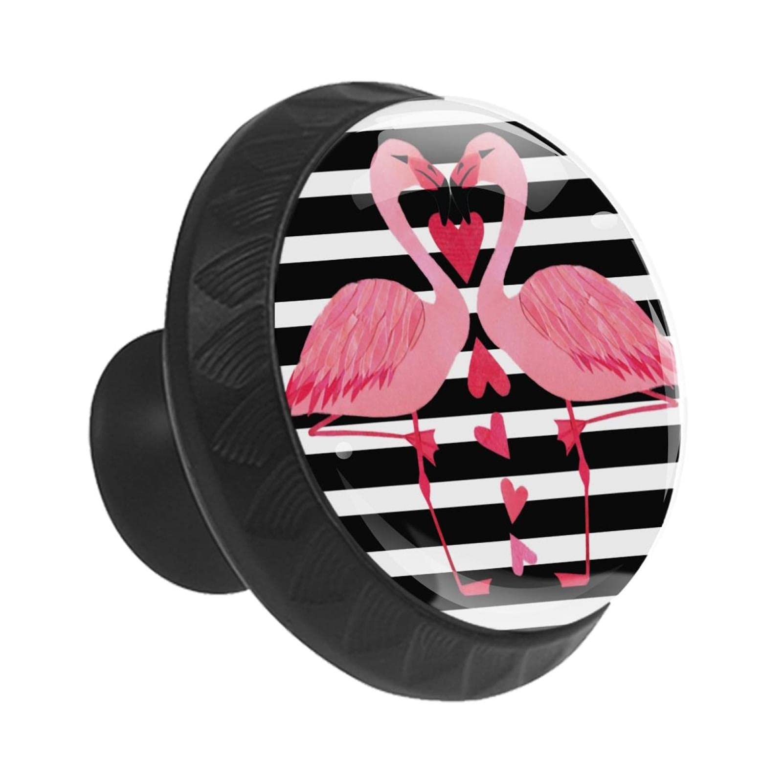 Boutons d'armoire de cuisine lot de 12 poignées de tiroir de commode motif flamant rose