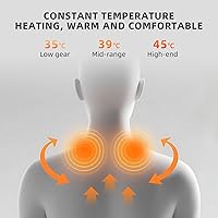 Vista 4 de Masajeador eléctrico mejorado de 6 niveles de intensidad de masaje con calefacción, masajeador portátil 4D, almohada de estiramiento cervical masaje
