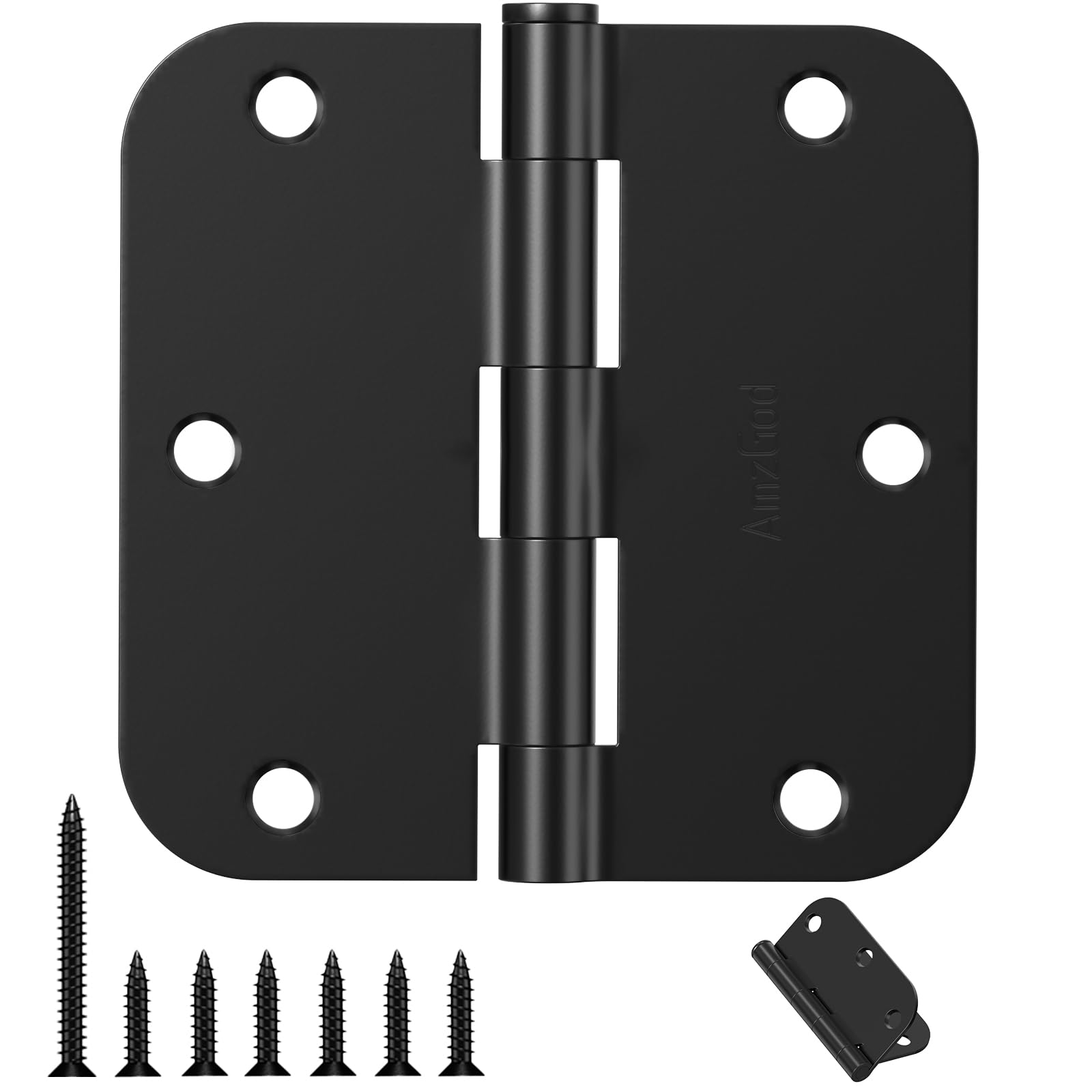 Door Hinges Brushed Nickel - 3 Pack Satin Nickel 3.5 Inch Rounded Interior Door Hinges with 5/8" Radius - Flat Iron Residential Standard 3 1/2 Inches Silver Door Hardware — Amazon image 7