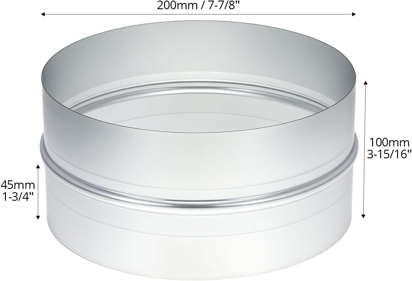 QWORK 8-Inch Metal Duct Coupler – Galvanized Steel Straight Connector for HVAC Vents, Ducts & Exhaust Systems