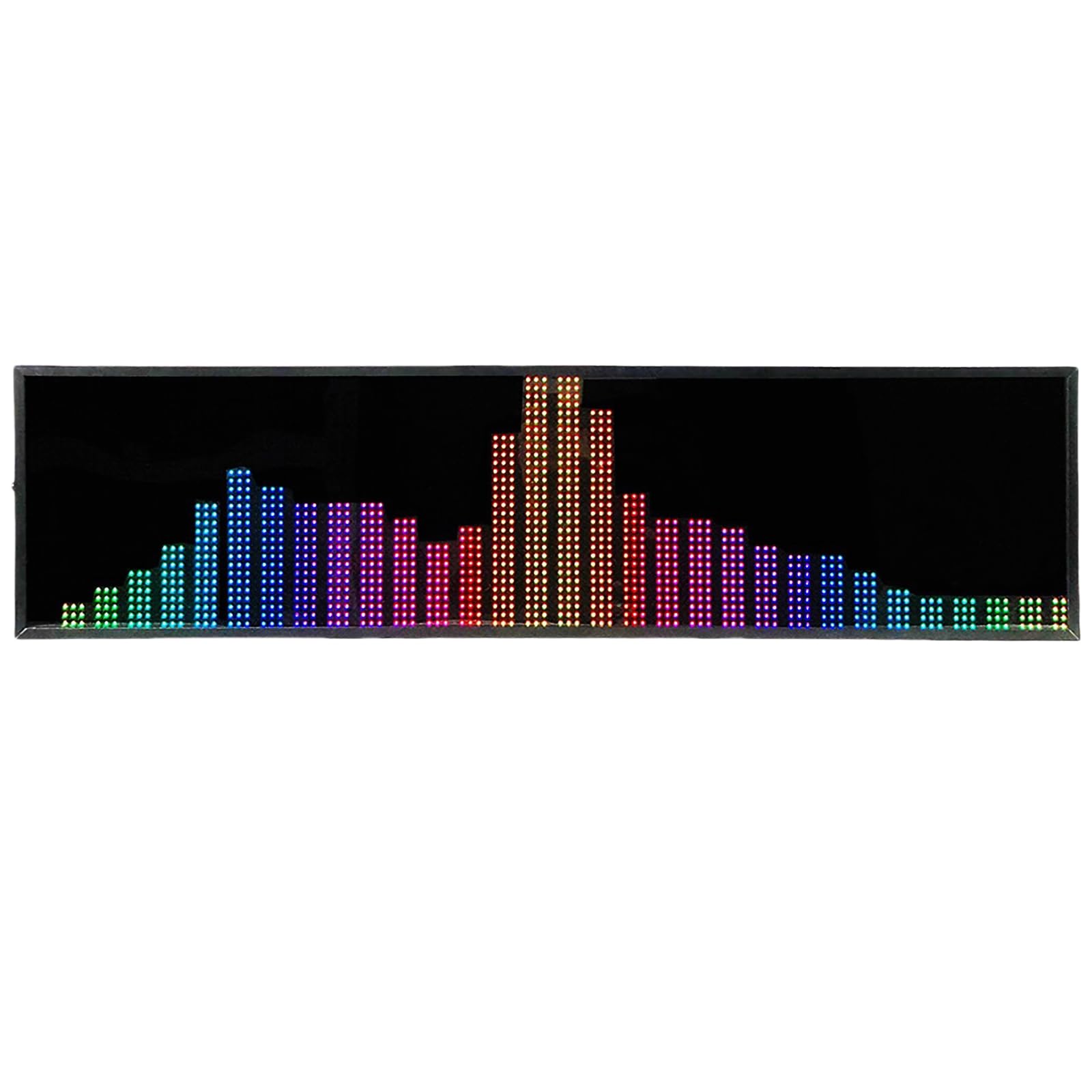 Musikspektrumanalysator, RGB Rhythmusanalysator Uhranzeige, 36 Dynamischer 16 Farben Musikspektrum-Tonabnehmeranalysator, Sprachsteuerung Und Leitungssteuerung, Für Audiostudio