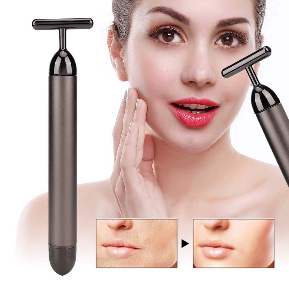 Masajeador facial eléctrico de levantamiento, barra de instrumentos de belleza reafirmante para la piel (gris ahumado)
