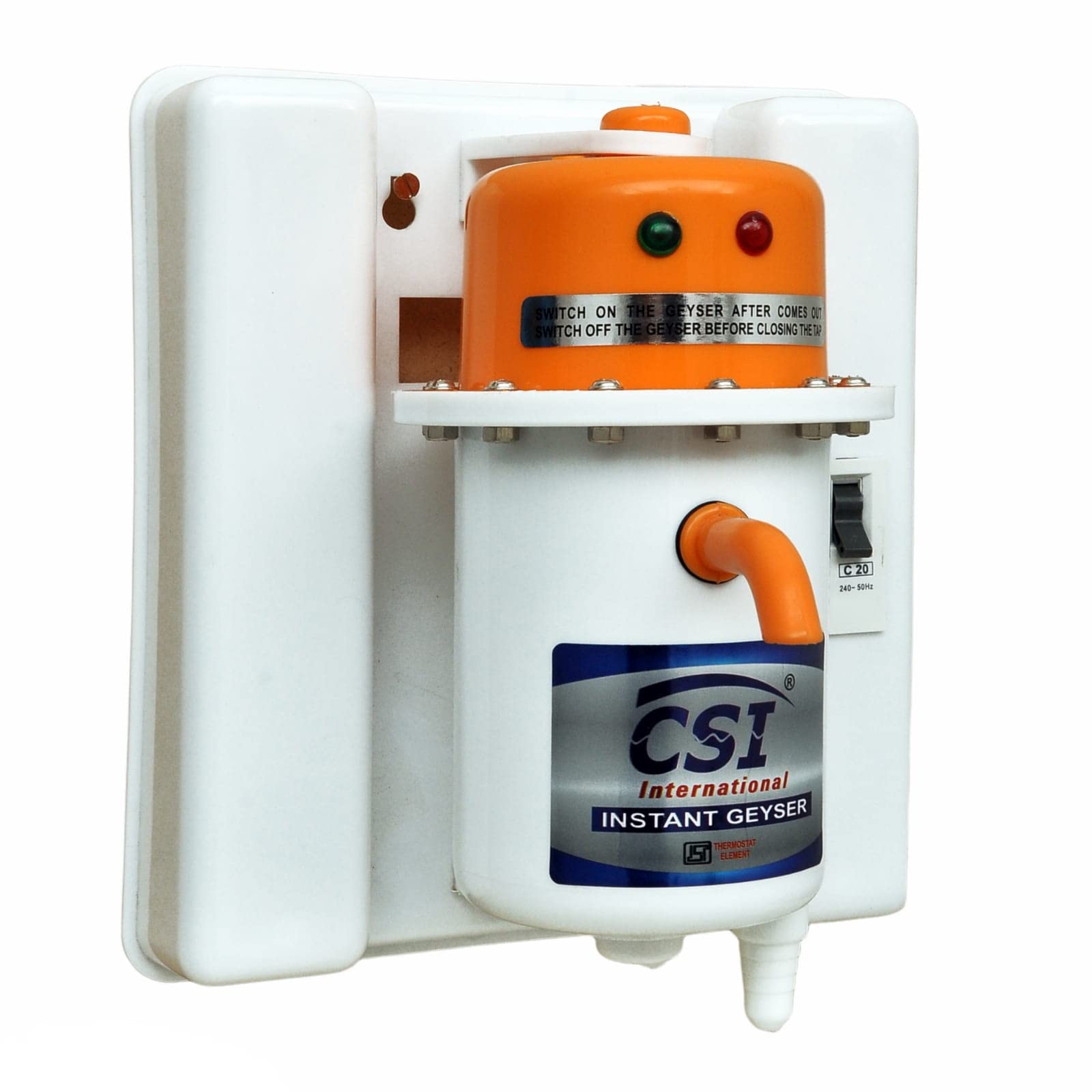 Buy CSI INTERNATIONAL 1 L Instant Water Geyser (1L Instant Water Portable  Heater Geyser Shock Proof Body With Installation Kit, Orange White), Wall  Online at Low Prices in India - Amazon.in