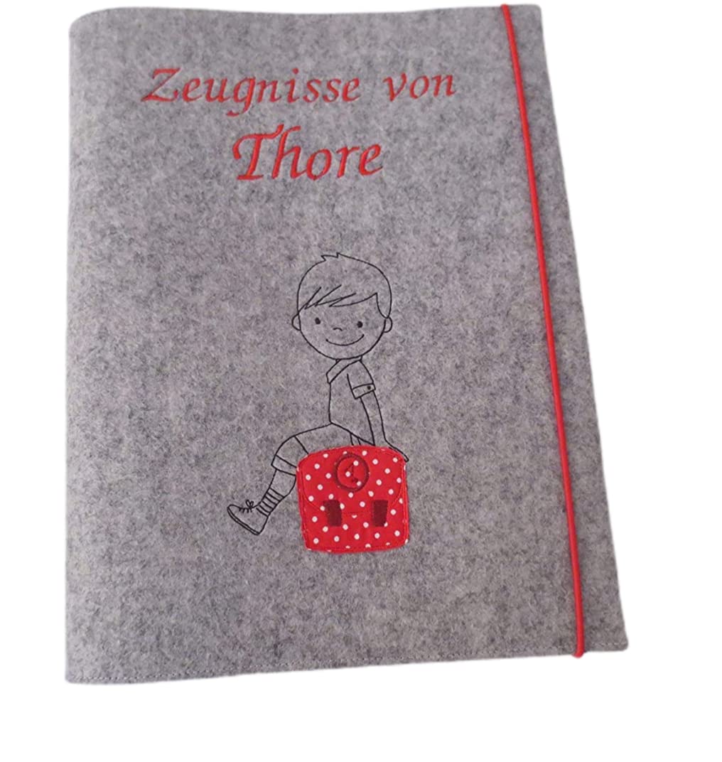 Zeugnismappe Wollfilz Mappe Zeugnisse DIN A4 Grundschule Schule