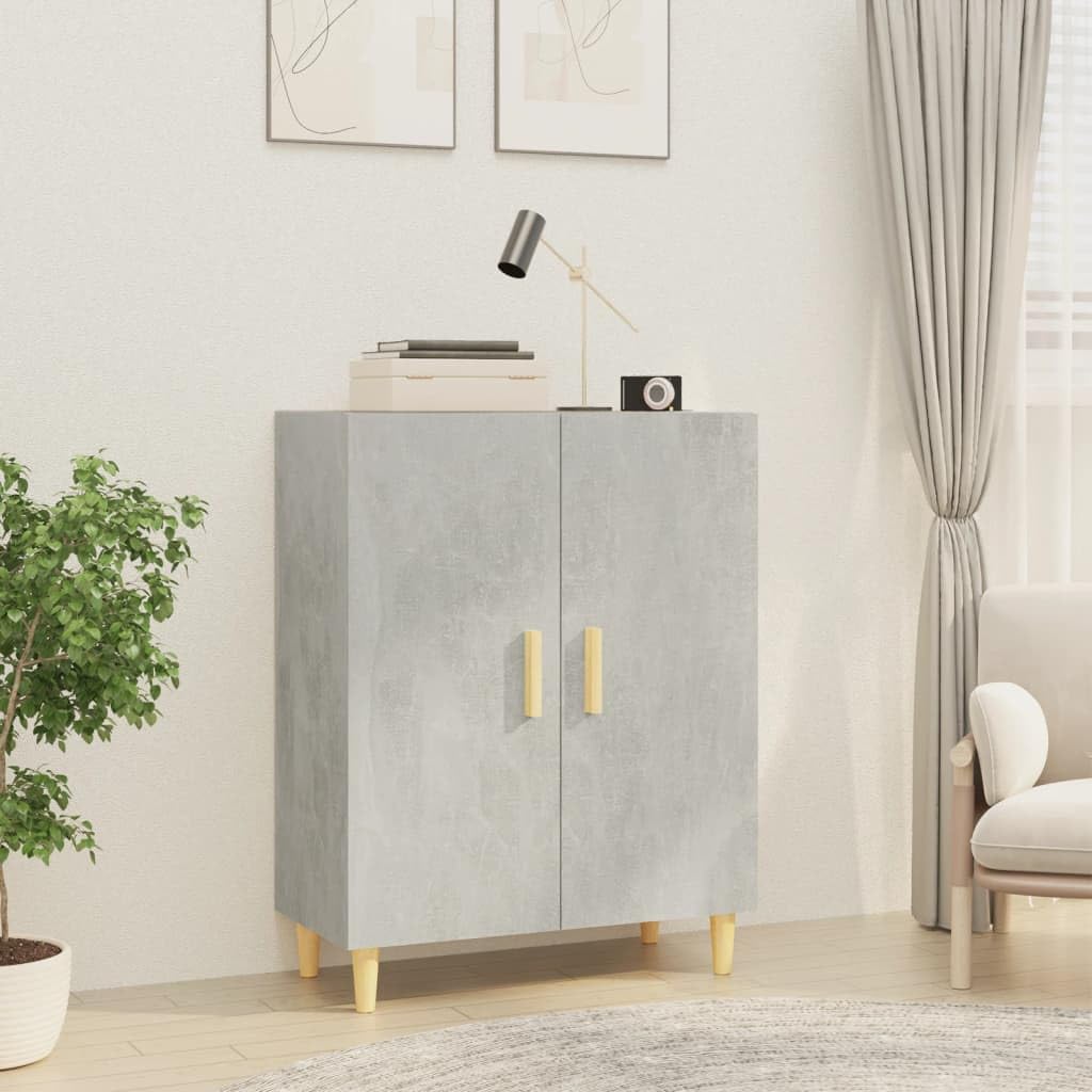 vidaXL Buffet Armoire de Rangement Organisateur de Maison Meuble de Rangement Armoire de Salon Intérieur Gris Béton 70x34x90 cm Bois d'Ingénierie