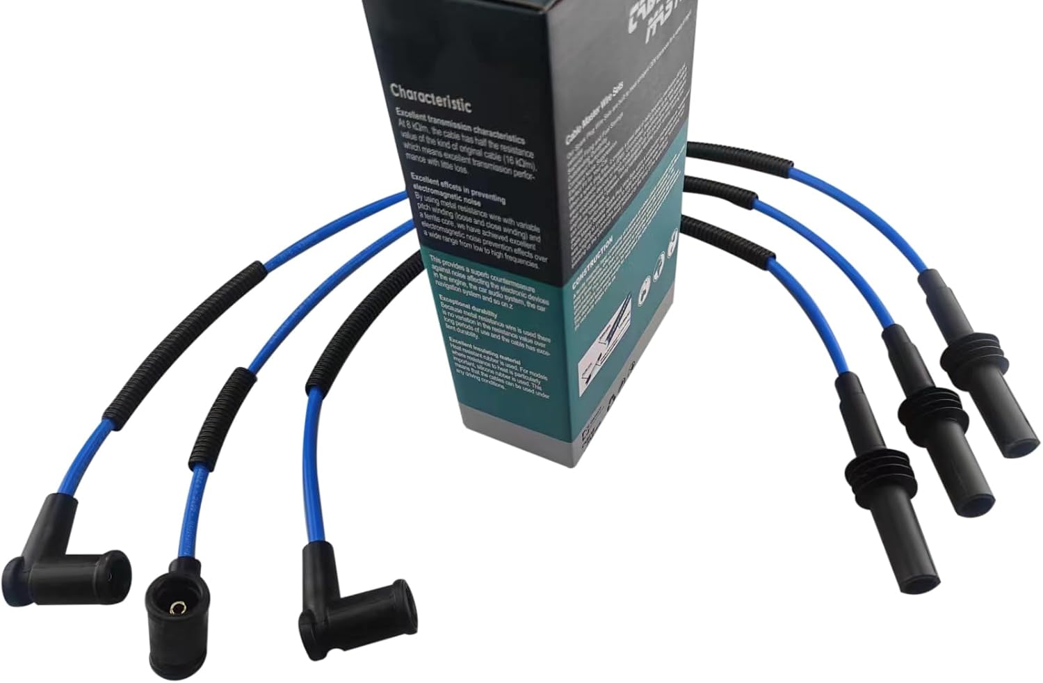 Cable Master High Performance Spark Plug Wires Compatible with Dodge Dakota Durango Nitro Ram 1500 Jeep Commander Grand Cherokee Liberty Compatible with Mitsubishi Raider V6 3.7L 2009-2012