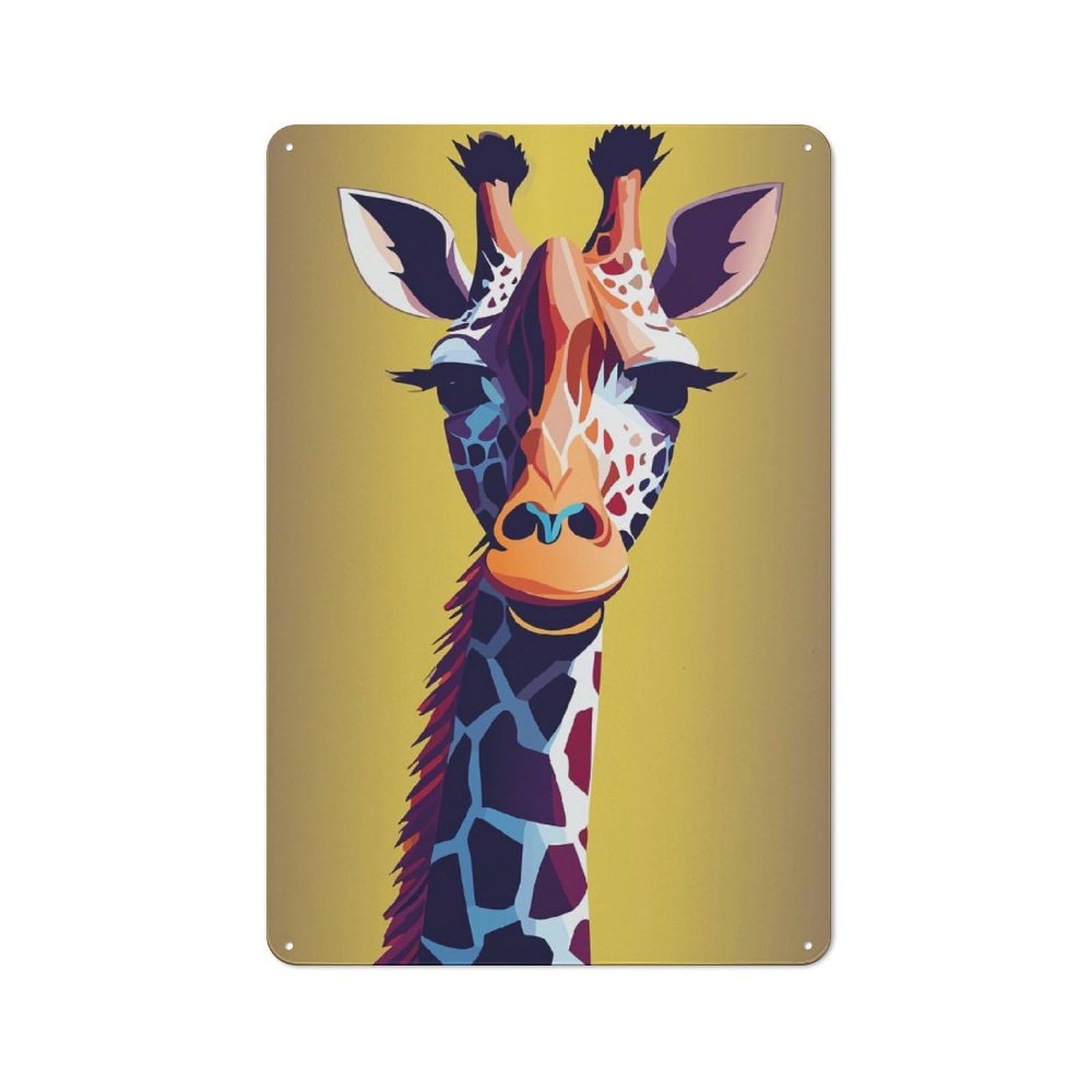 Junmoney Style-2 Giraffe Retro-Style Tin Sign 30X20cm For Guest Room Or Hallway, A Christmas Gift For People Styling Guest Room And Hallway
