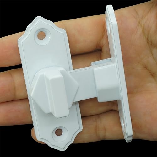 Miniatura 4 de Cerradura de puerta de 90 grados Cerradura de puerta de granero para puertas y ventanas Pestillo de puerta (blanco)