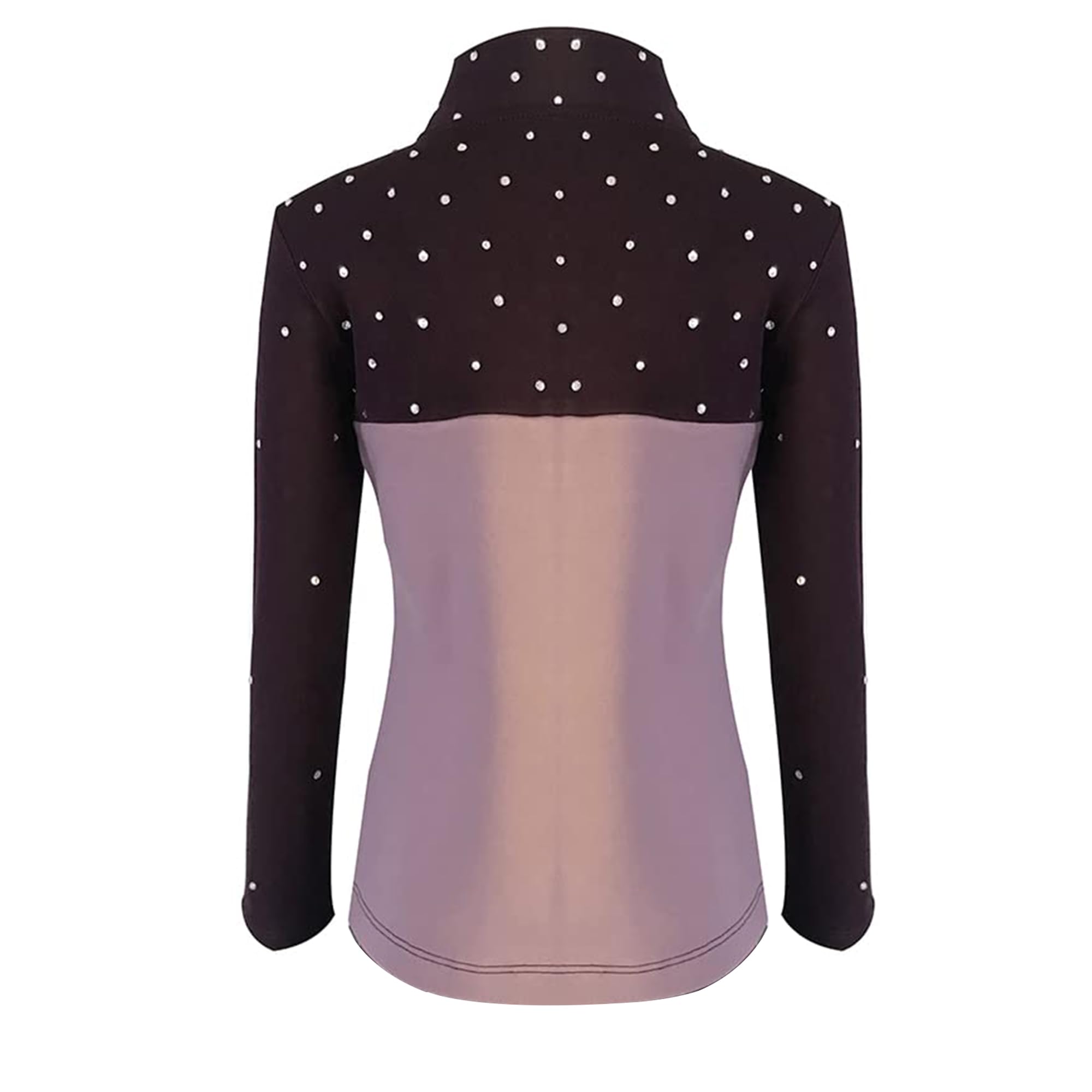 LIUHUO Figure Skating Training Jackets Girl Purple Stitching Diamond Training Performance Skiing Coat