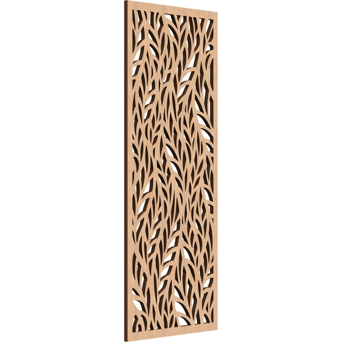 Ortonville Decorative Pierced Fretwork Wood Wall Panels, 13 3/8"W x 34 3/8"H x 3/8"T, Hickory