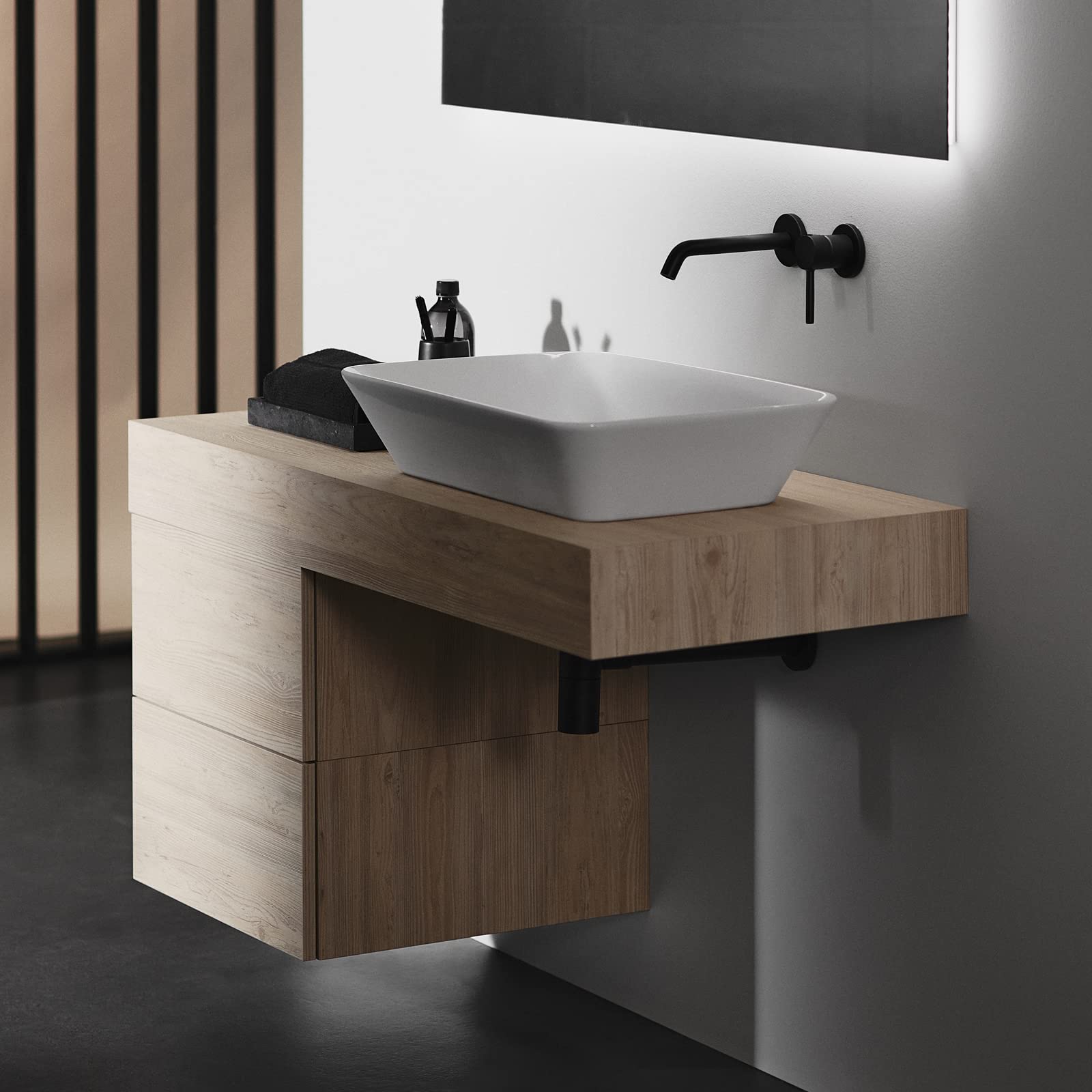 Ideal Standard - Sifone lineare per lavabo, Nero Seta