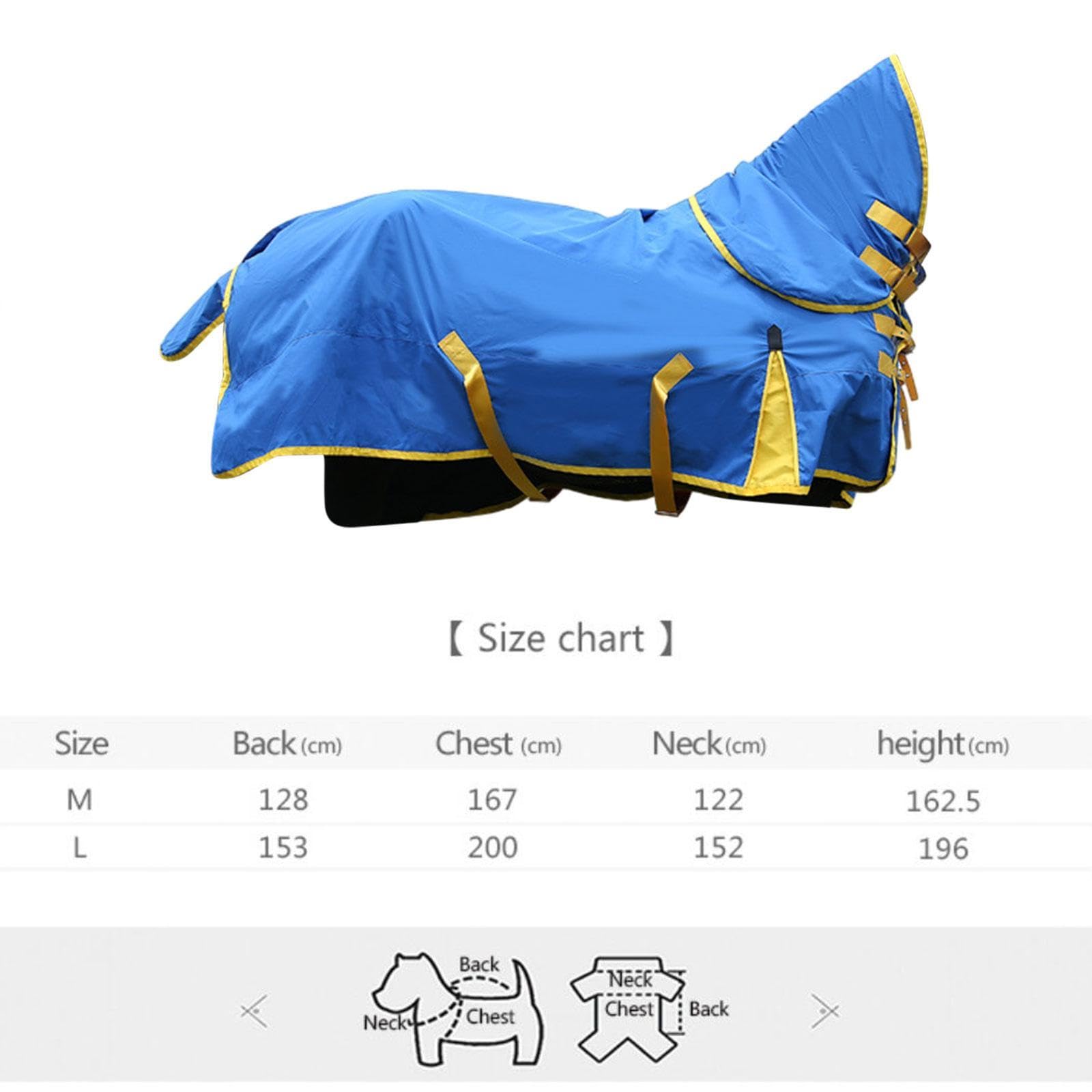 Manta Impermeable para Caballos, Manta Protectora Impermeable para Caballos, Tejido de Poliéster Transpirable con Hebillas Cruzadas Y Collar Extraíble