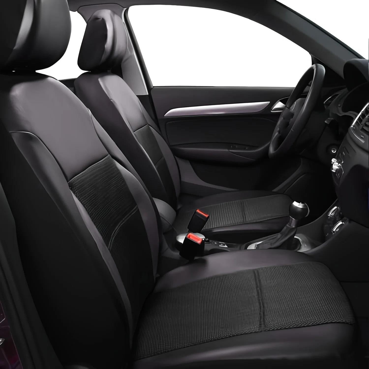 Set coprisedili auto Per Opel Per Corsa D Set Completo Universale Impermeabile Coprisedili Auto In Pelle PU Accessori Interni Copri-sedili Auto(Nero)