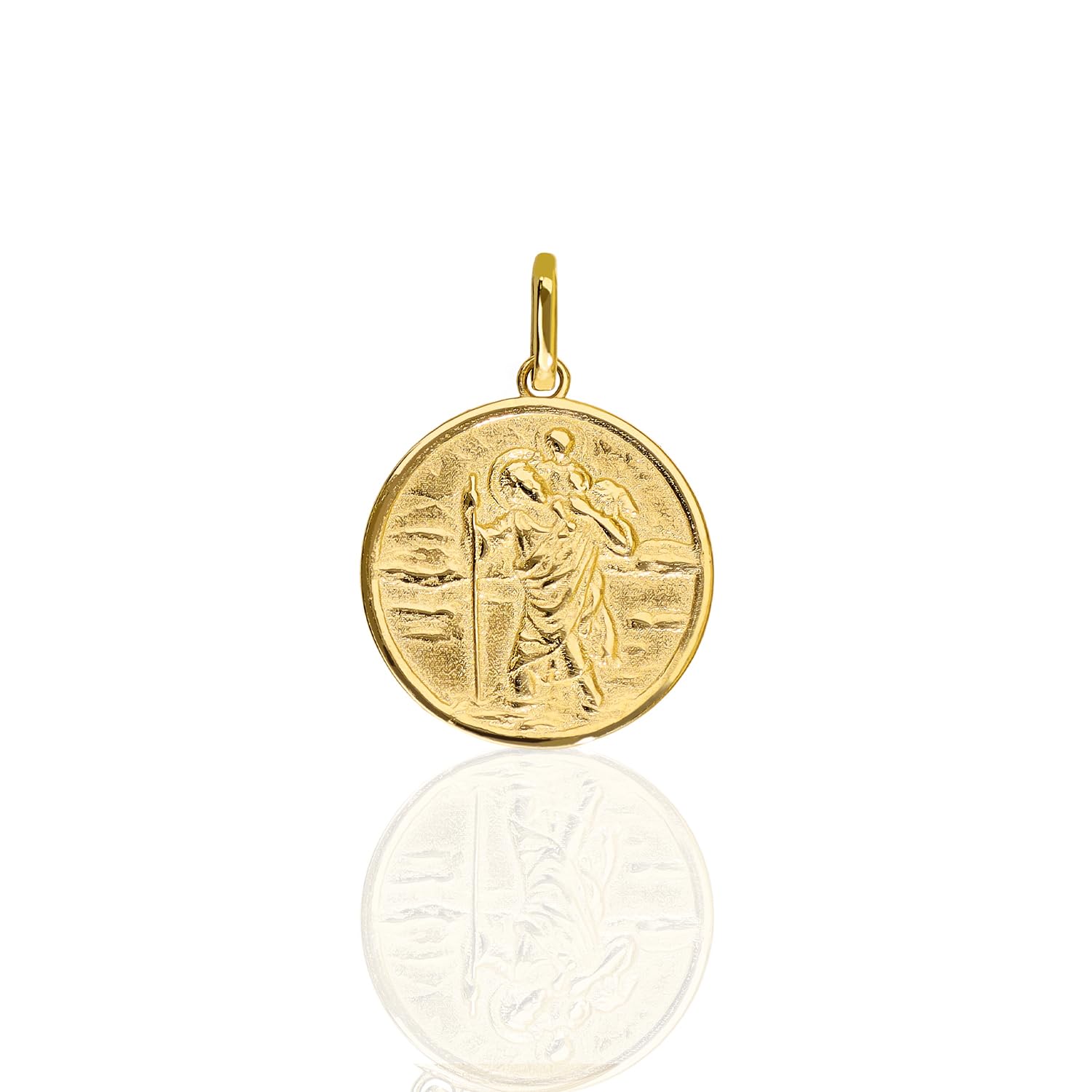 forme di Lucchetta - San Cristoforo Medaglia d'Oro 14 carati - 'Sanctus Christophorus - Patronus Viatorum' - Gioiello Religioso Made in Italy