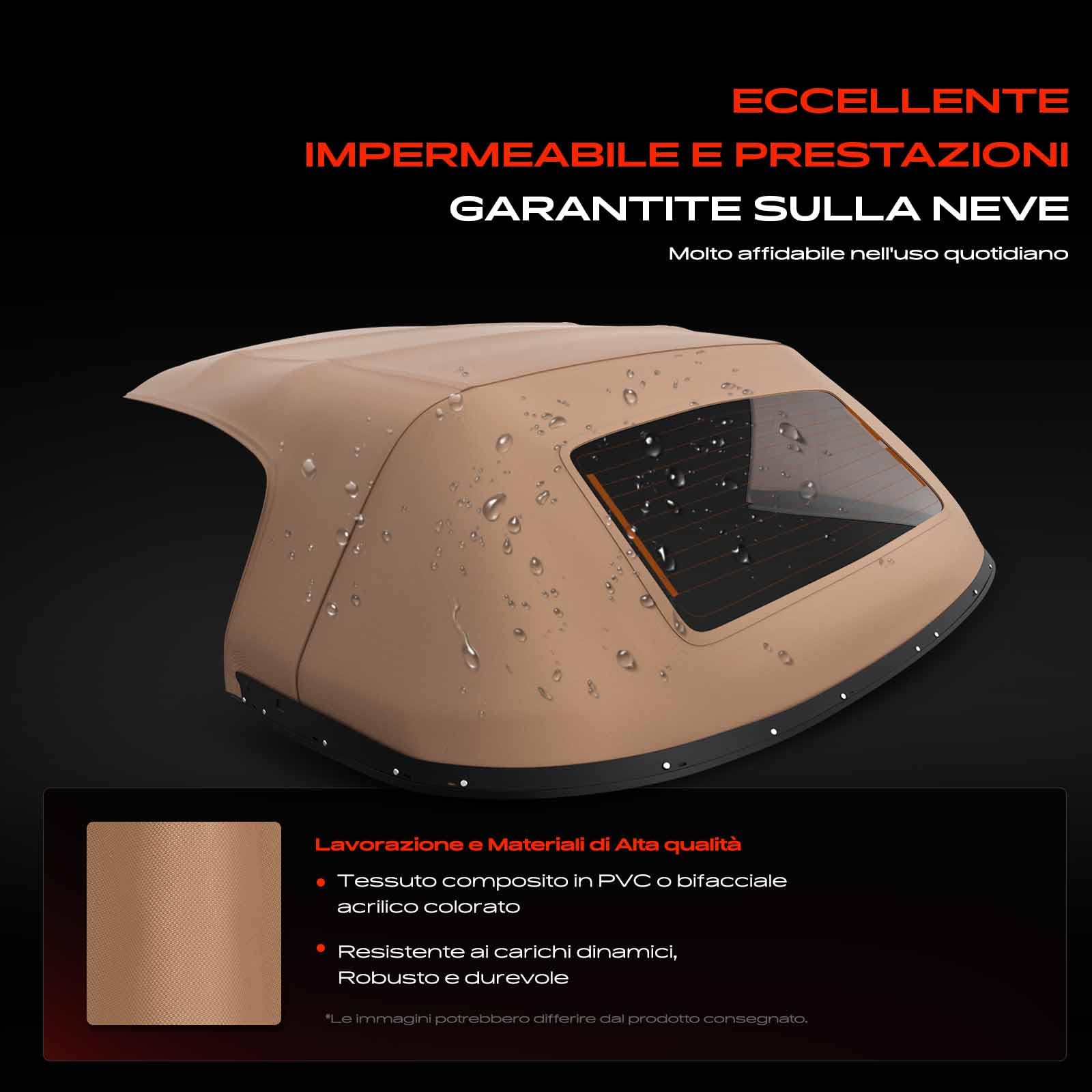 Frankberg Capote soft top marrone Compatibile con Fortwo Coupé 453 Fortwo Cabriolet 453 Fortwo Cabriolet 451 Fortwo Coupé 451 Replace# A45177804018S15