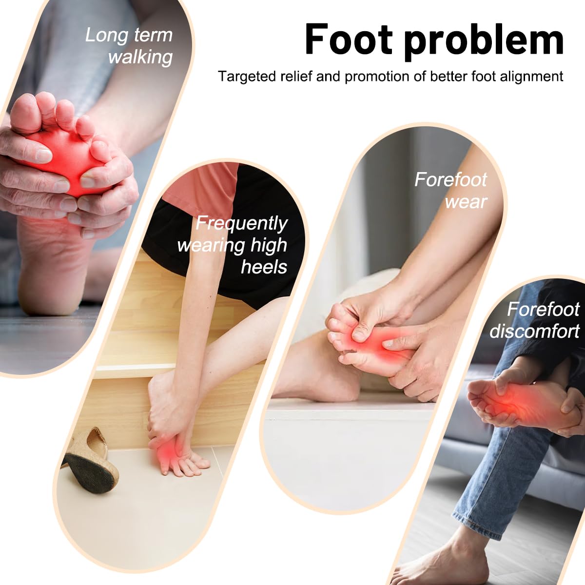 UptVin Silicone Toe Separators for Bunion Relief 4 works,Gel Toe Separators Metatarsal Pads,Breathable Gel Toe Spacers for Women & Men - Image 4